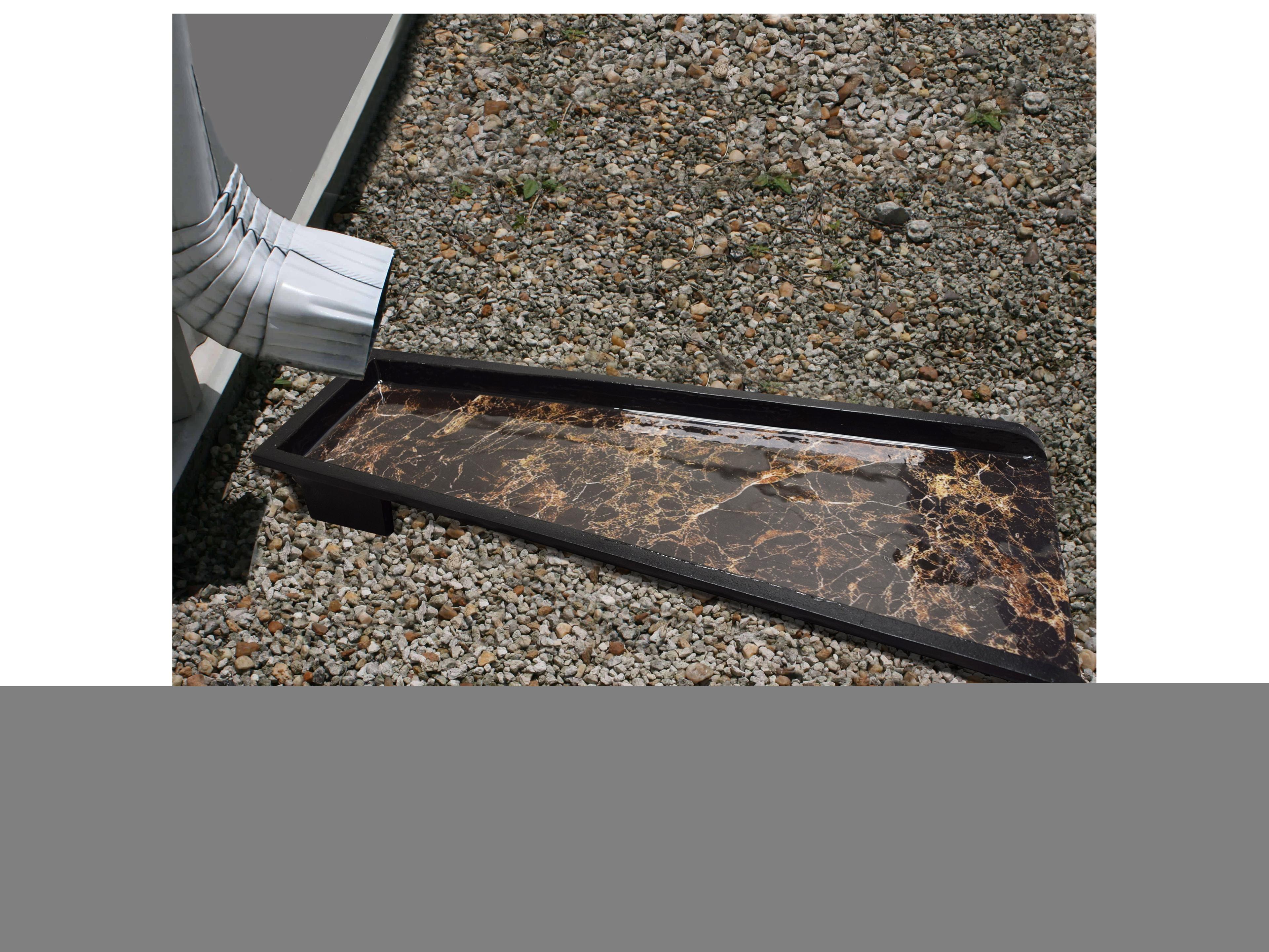 Oakland Living Brown Faux Marble Cast Aluminum Downspout Gutter 24'' Splash Block