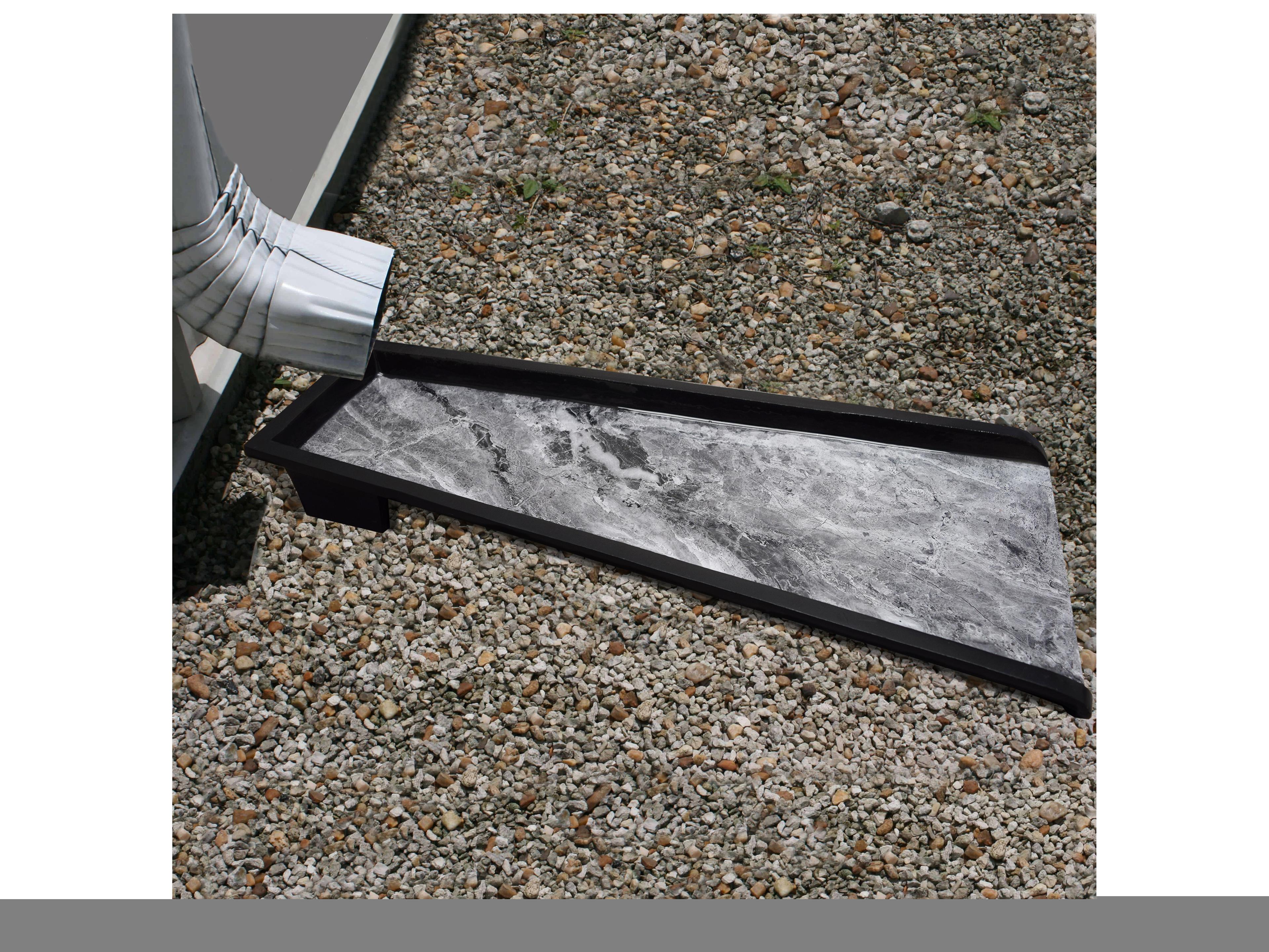 Oakland Living Grey Faux Marble Cast Aluminum Downspout Gutter 24'' Splash Block