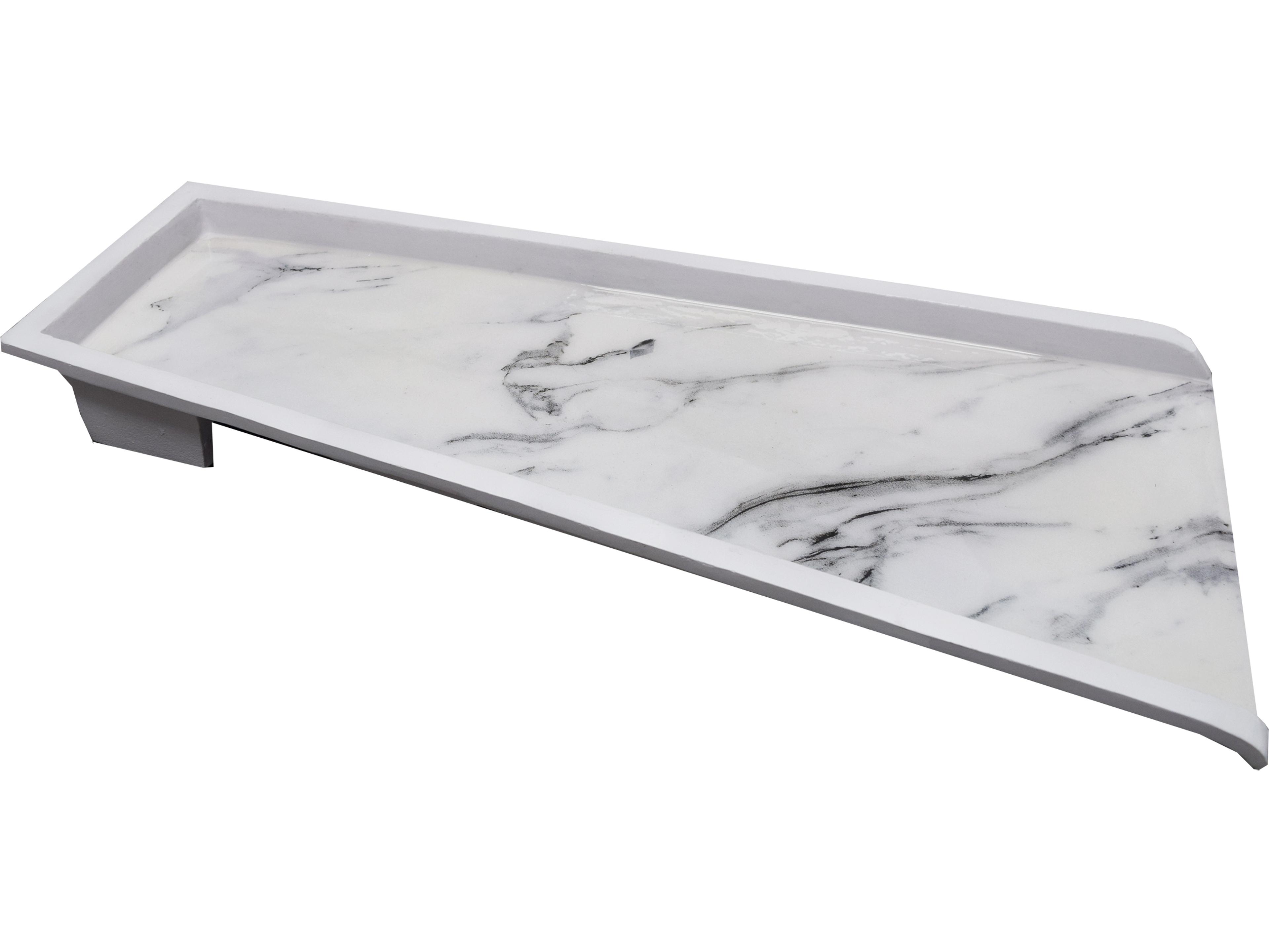 Oakland Living White Faux Marble Cast Aluminum Downspout Gutter 24'' Splash Block