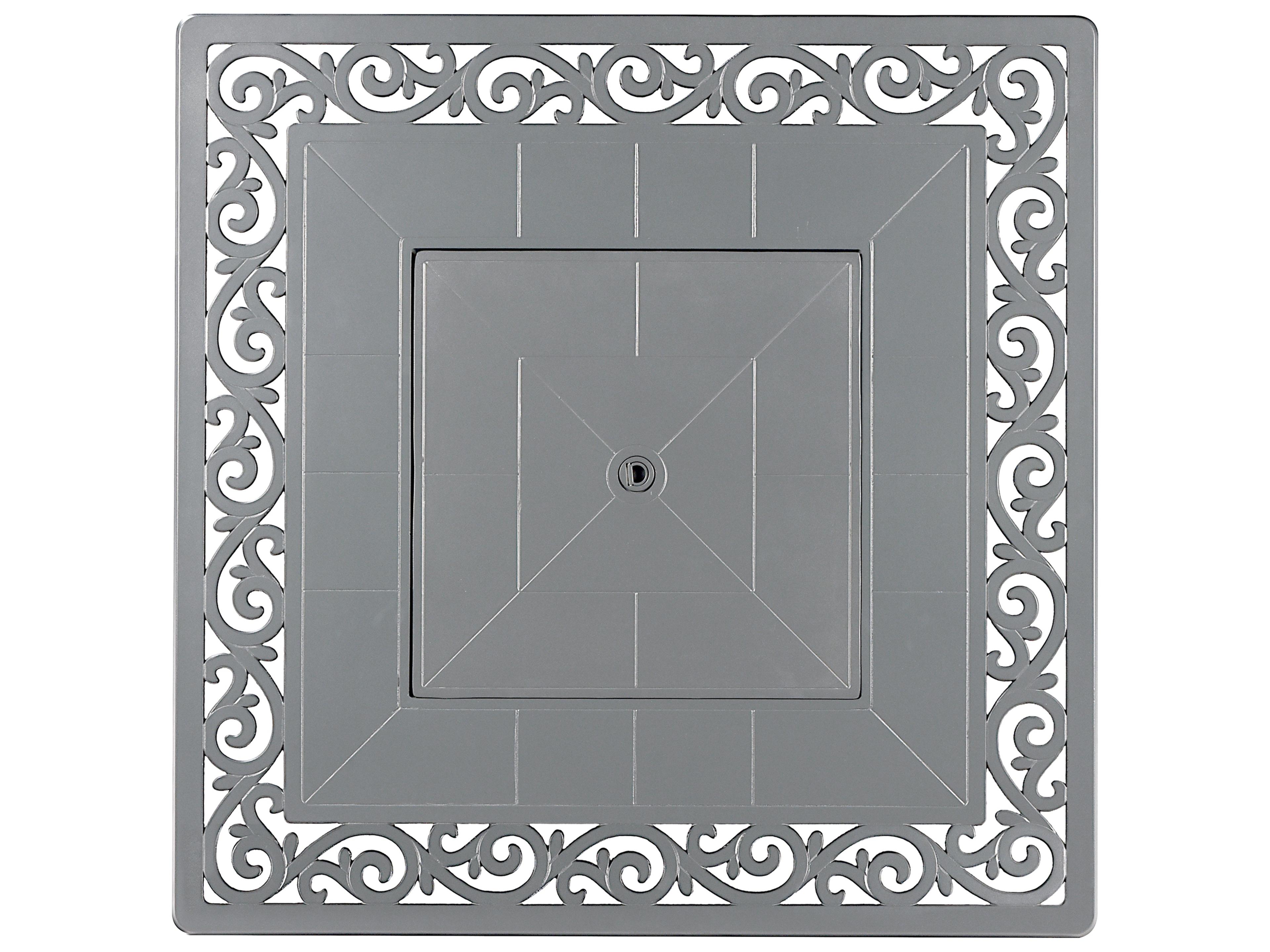 Oakland Living Square Aluminum Propane Outdoor Patio Fire Pit Table with Glass Beads