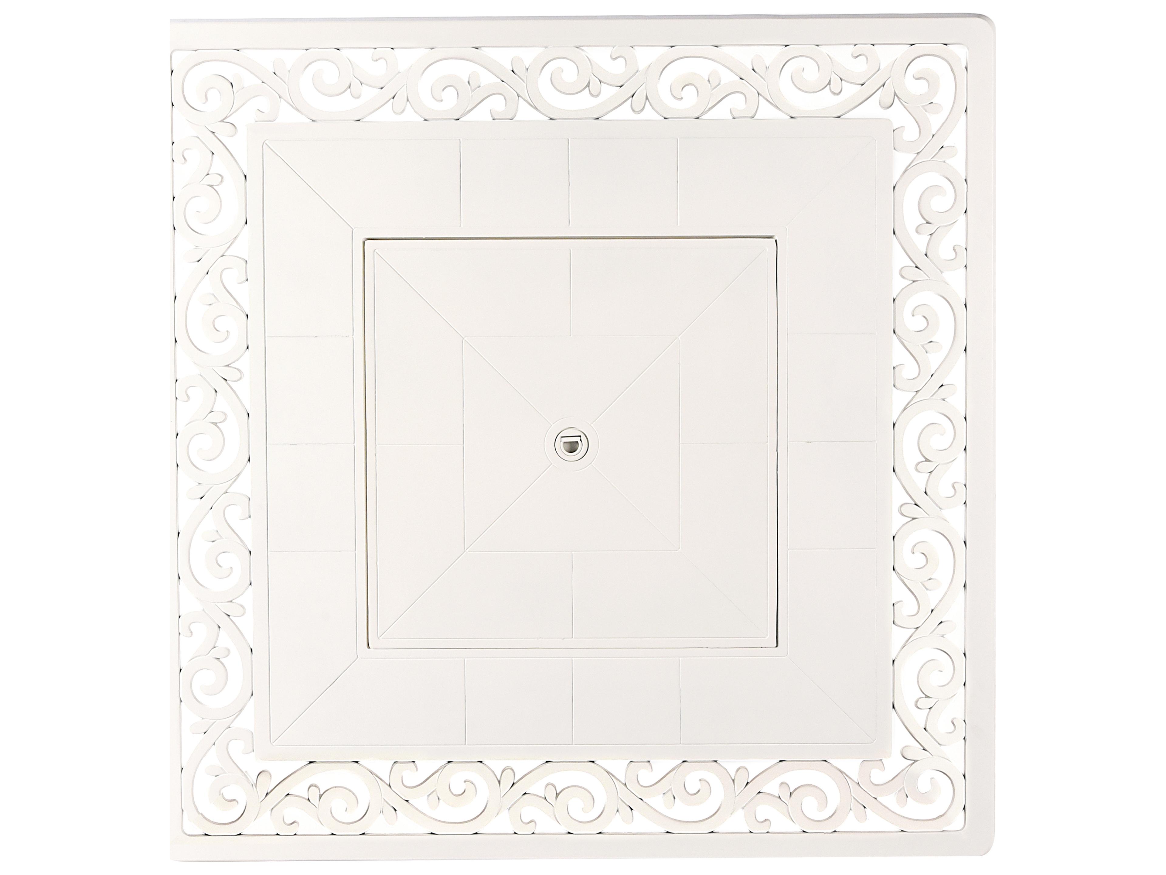 Oakland Living Square Aluminum Propane Patio Fire Pit Table with Glass Beads