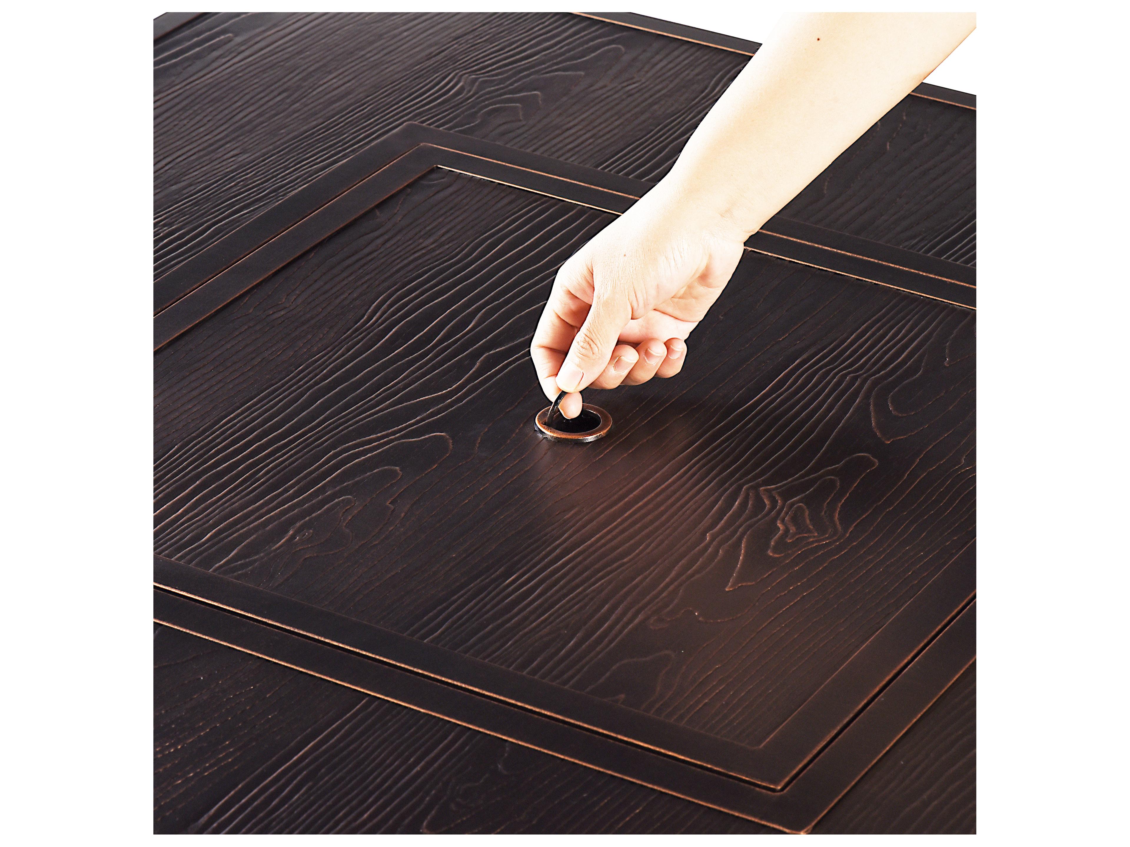 Oakland Living Square Aluminum Propane Outdoor Patio Fire Pit Table with Glass Beads