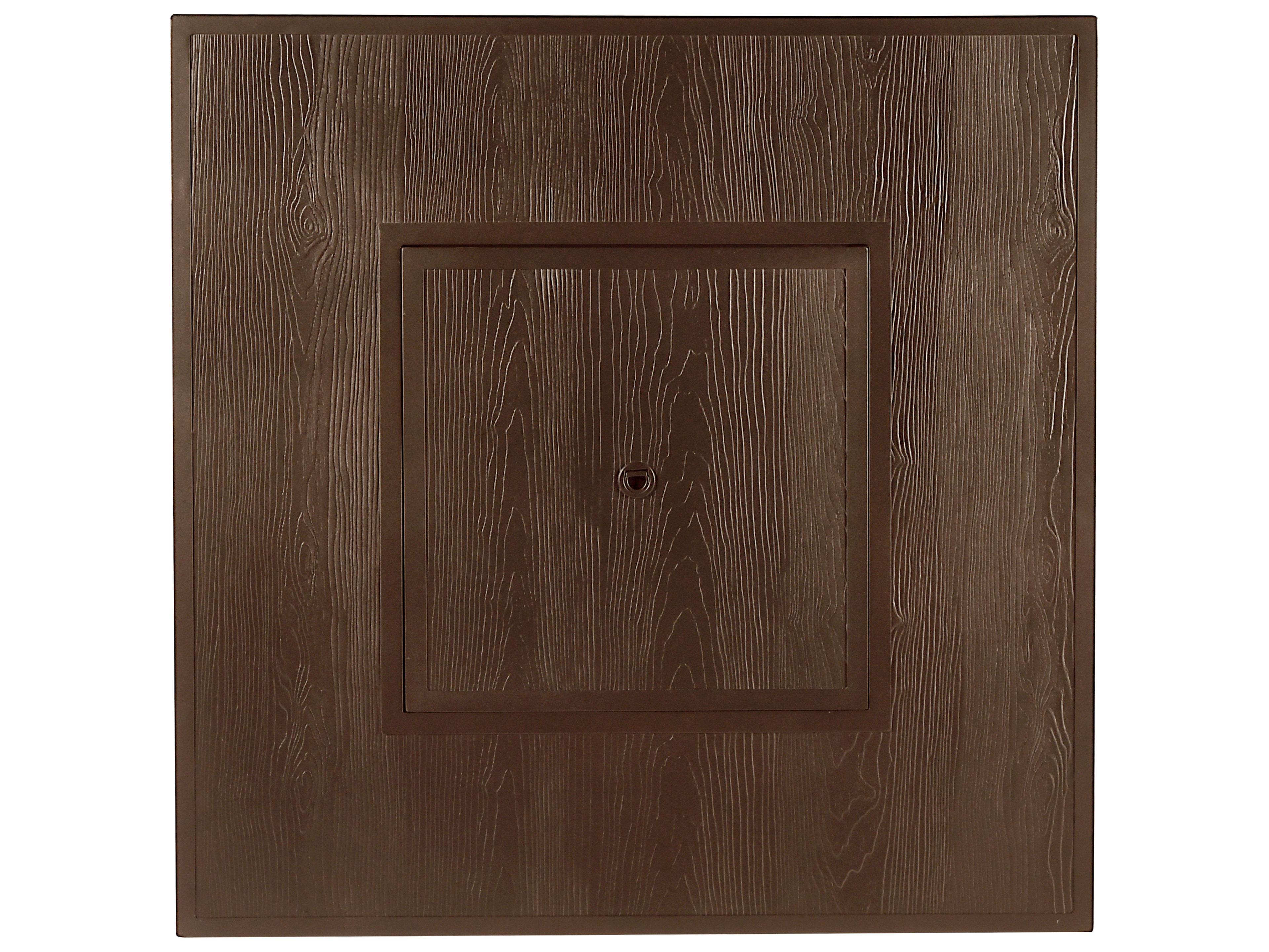 Oakland Living Square Aluminum Propane Patio Fire Pit Table with Glass Beads