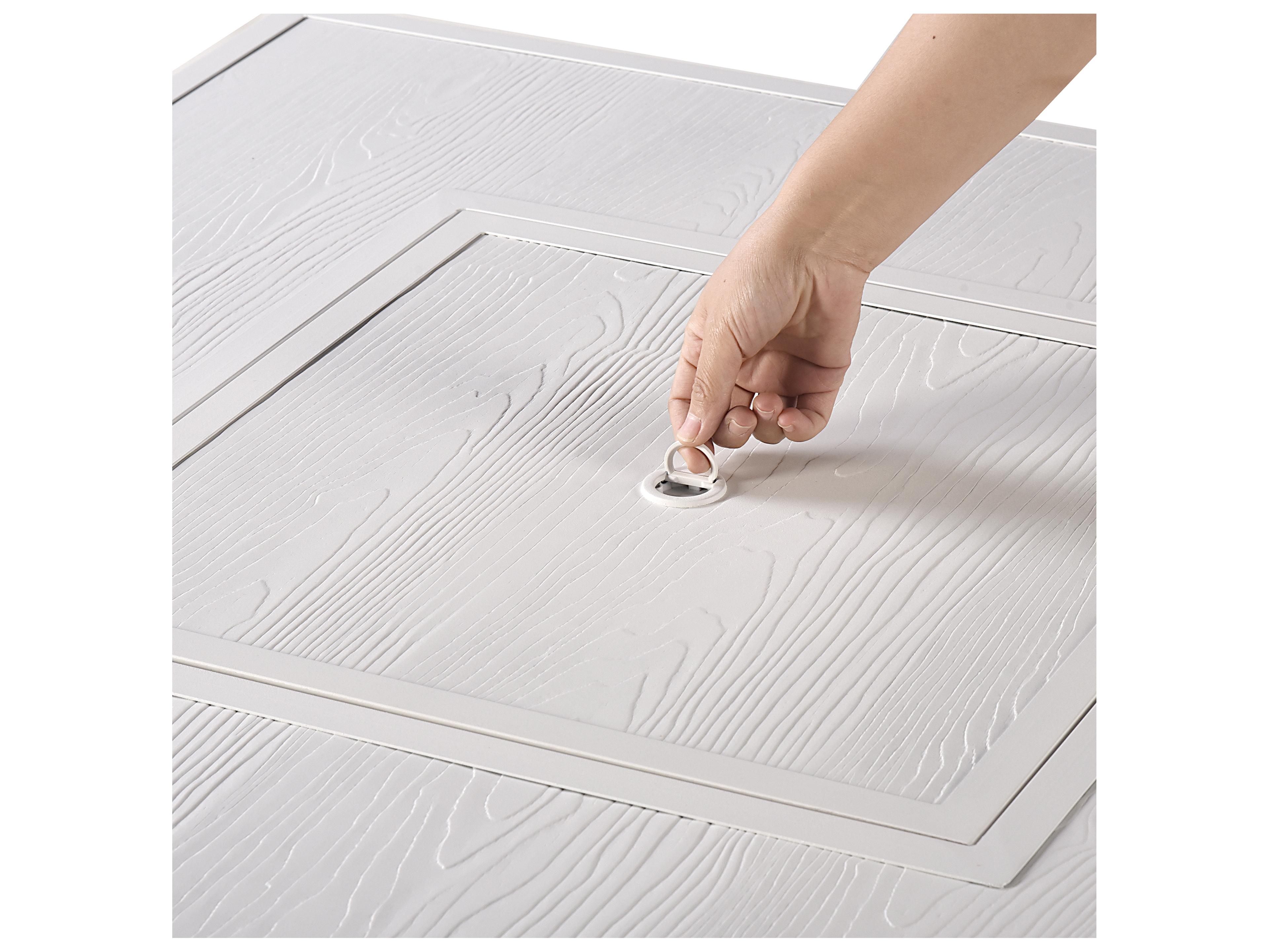 Oakland Living Square Aluminum Propane Outdoor Patio Fire Pit Table with Glass Beads