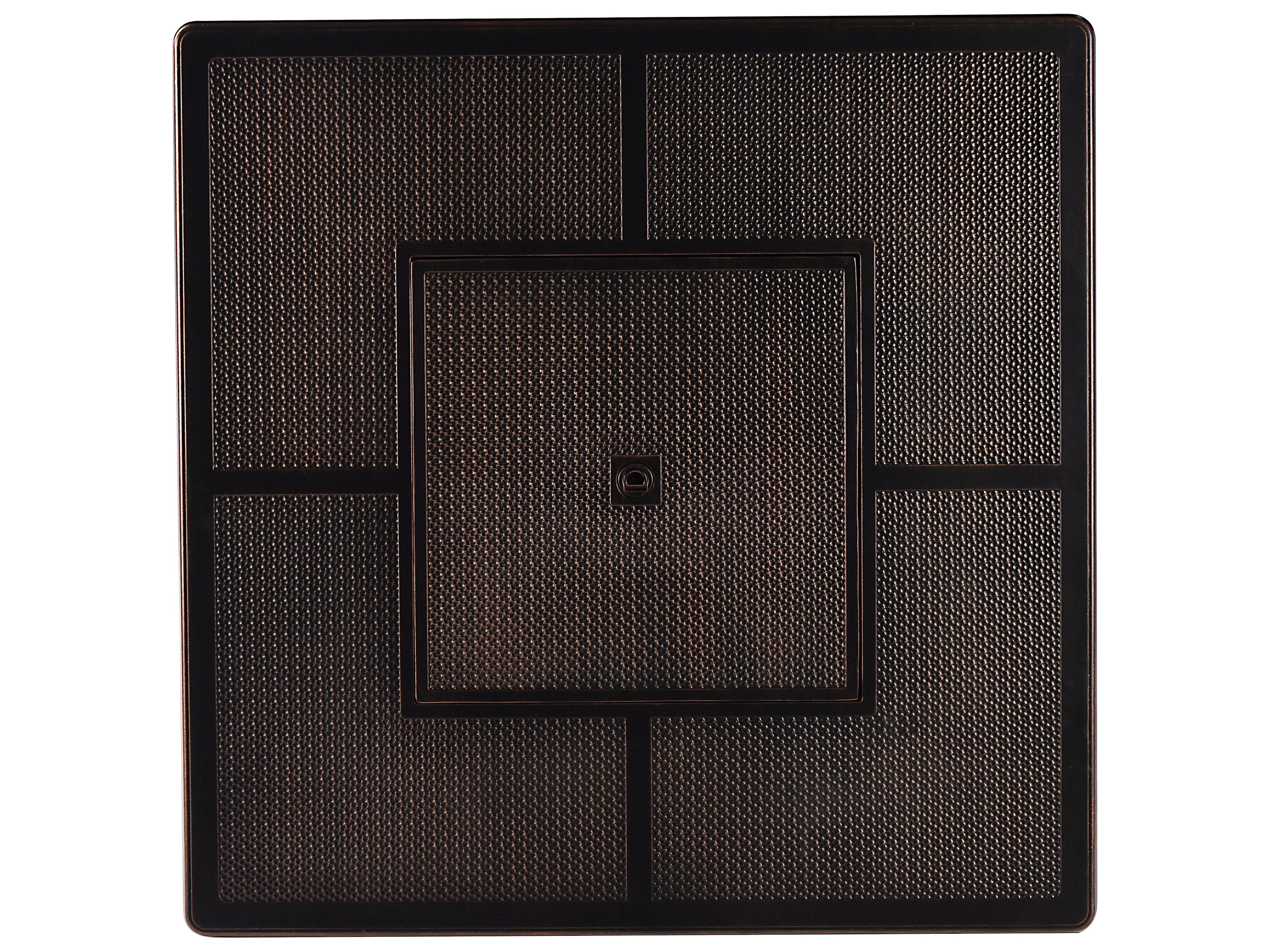 Oakland Living Aluminum Square Propane Patio Fire Pit Table with Fire Beads