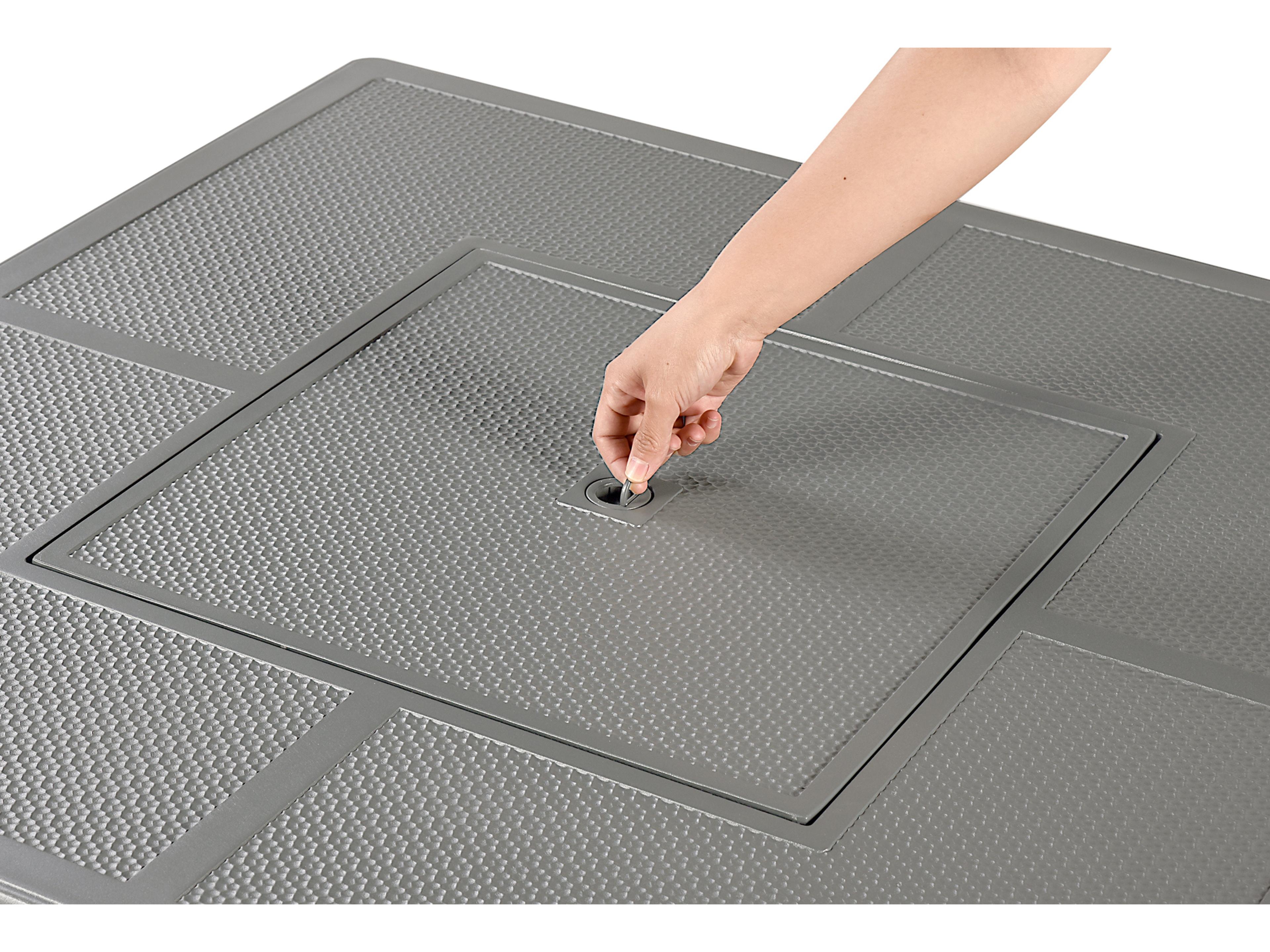 Oakland Living Square Aluminum Propane Outdoor Patio Fire Pit Table with Glass Beads