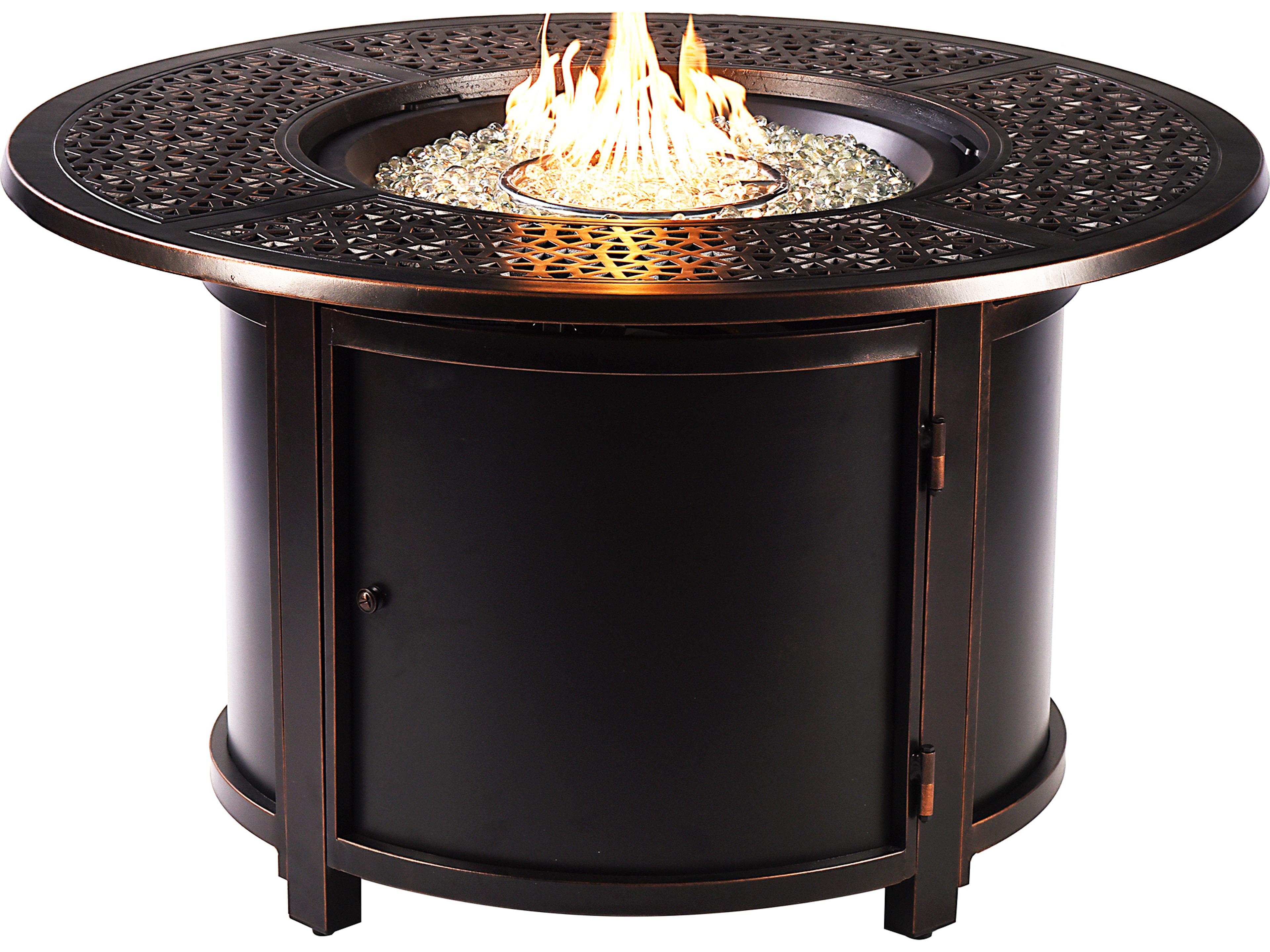 Oakland Living Aluminum 44'' Round Fire Pit Table Set
