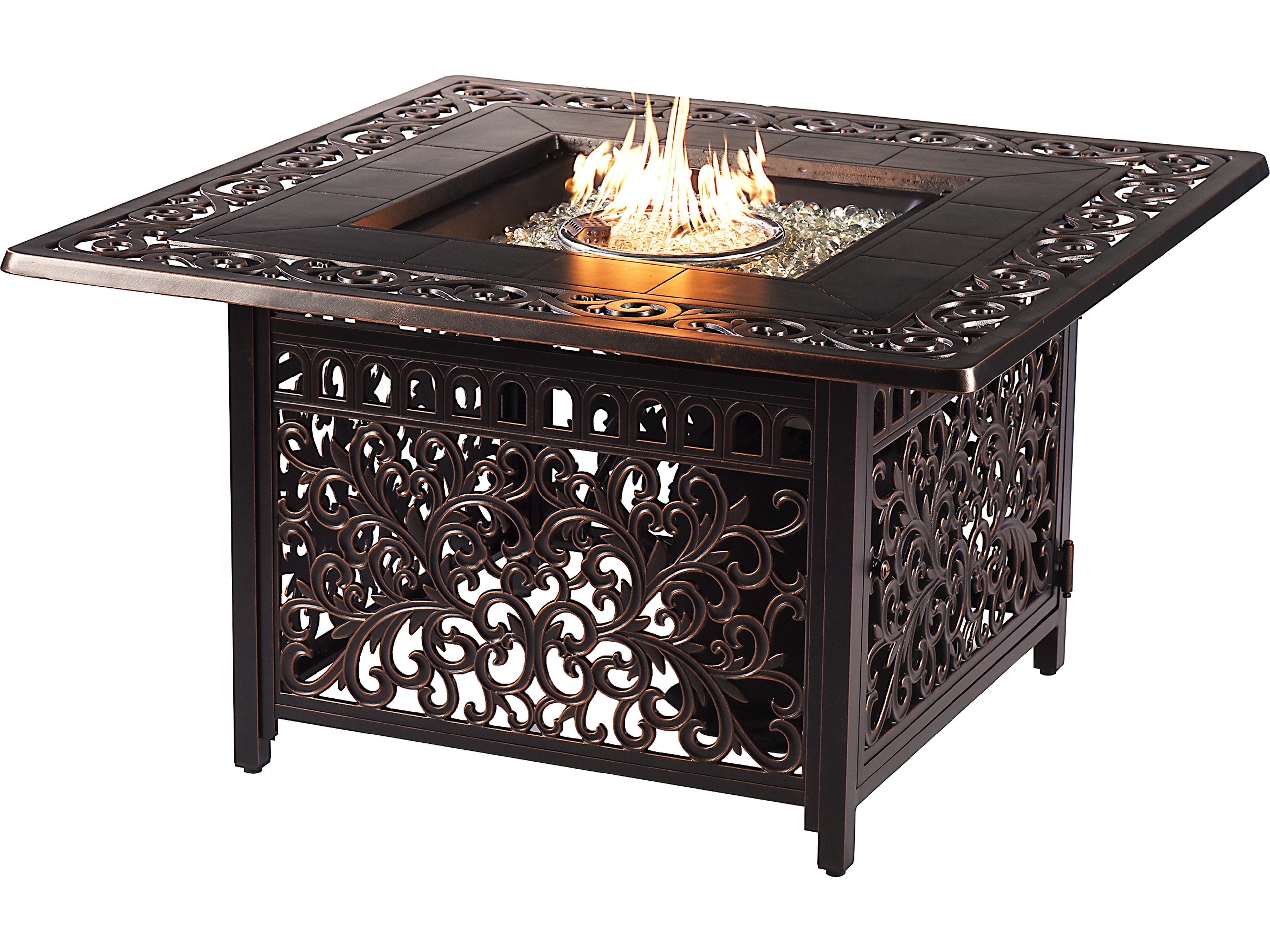 Oakland Living Aluminum 42'' Square Fire Pit Table Set