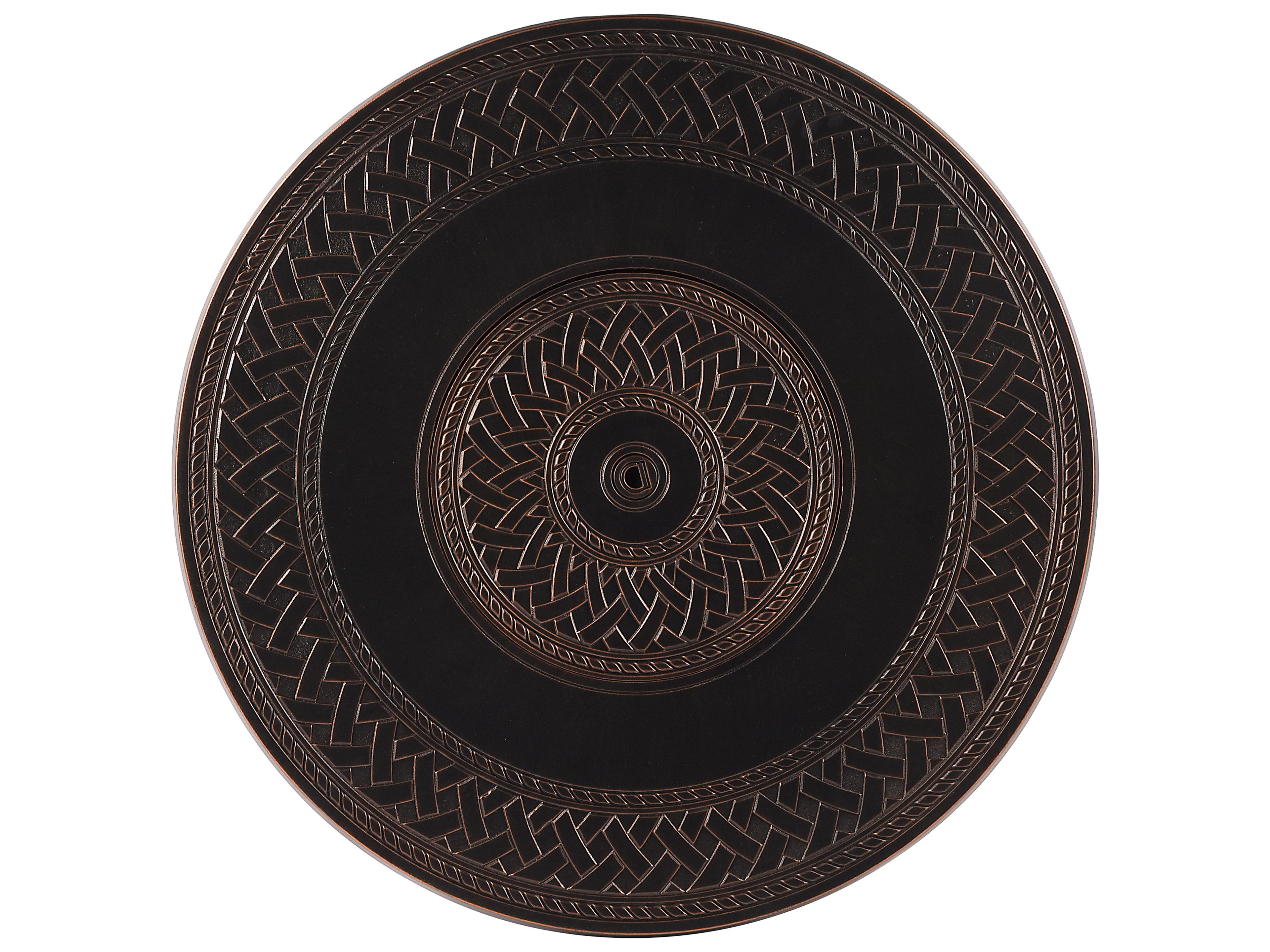 Oakland Living Aluminum 34'' Round Fire Pit Table Set