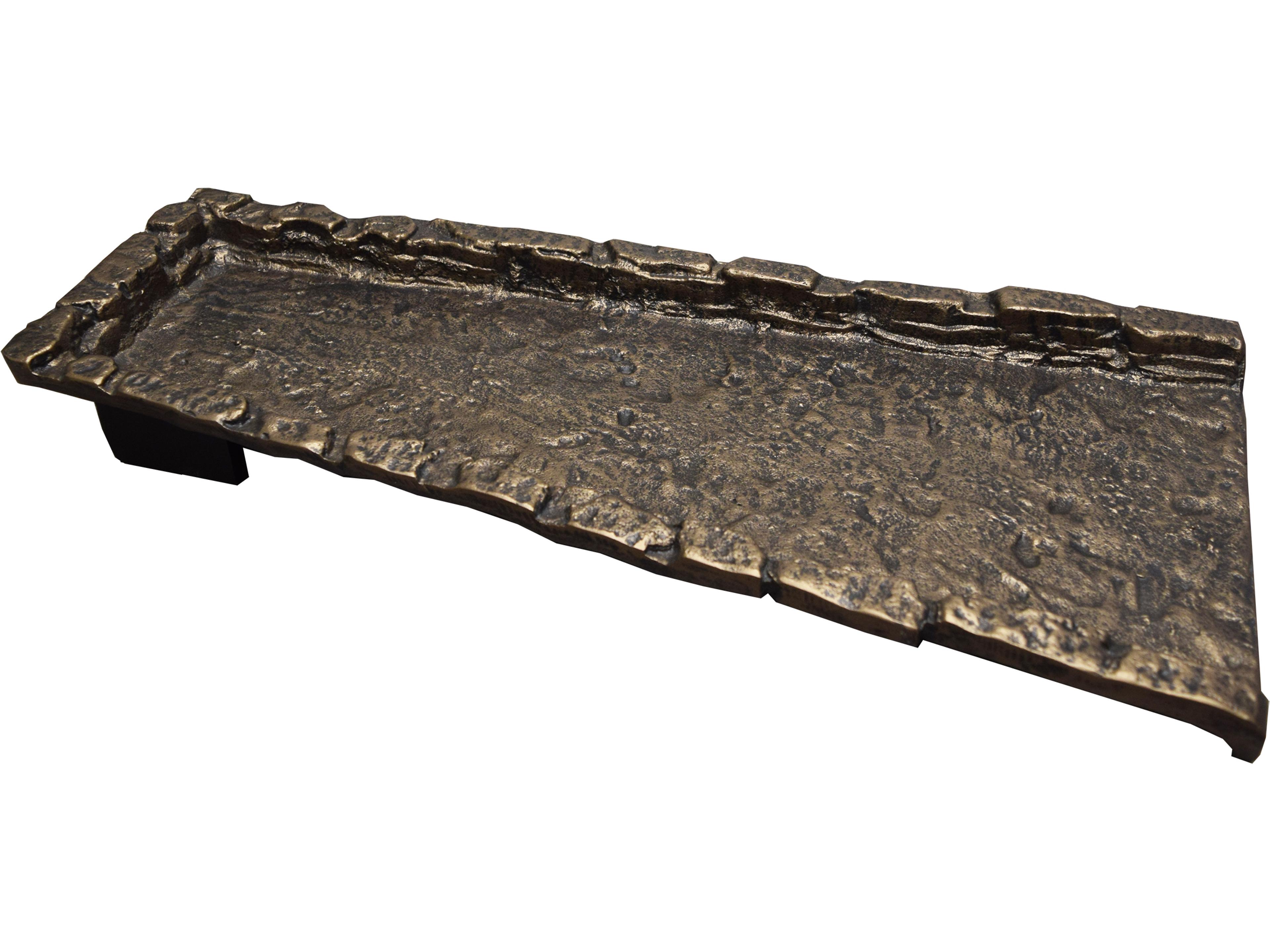 Oakland Living Bronze Slate Stone Rock Cast Aluminum Downspout Gutter 24'' Splash Block