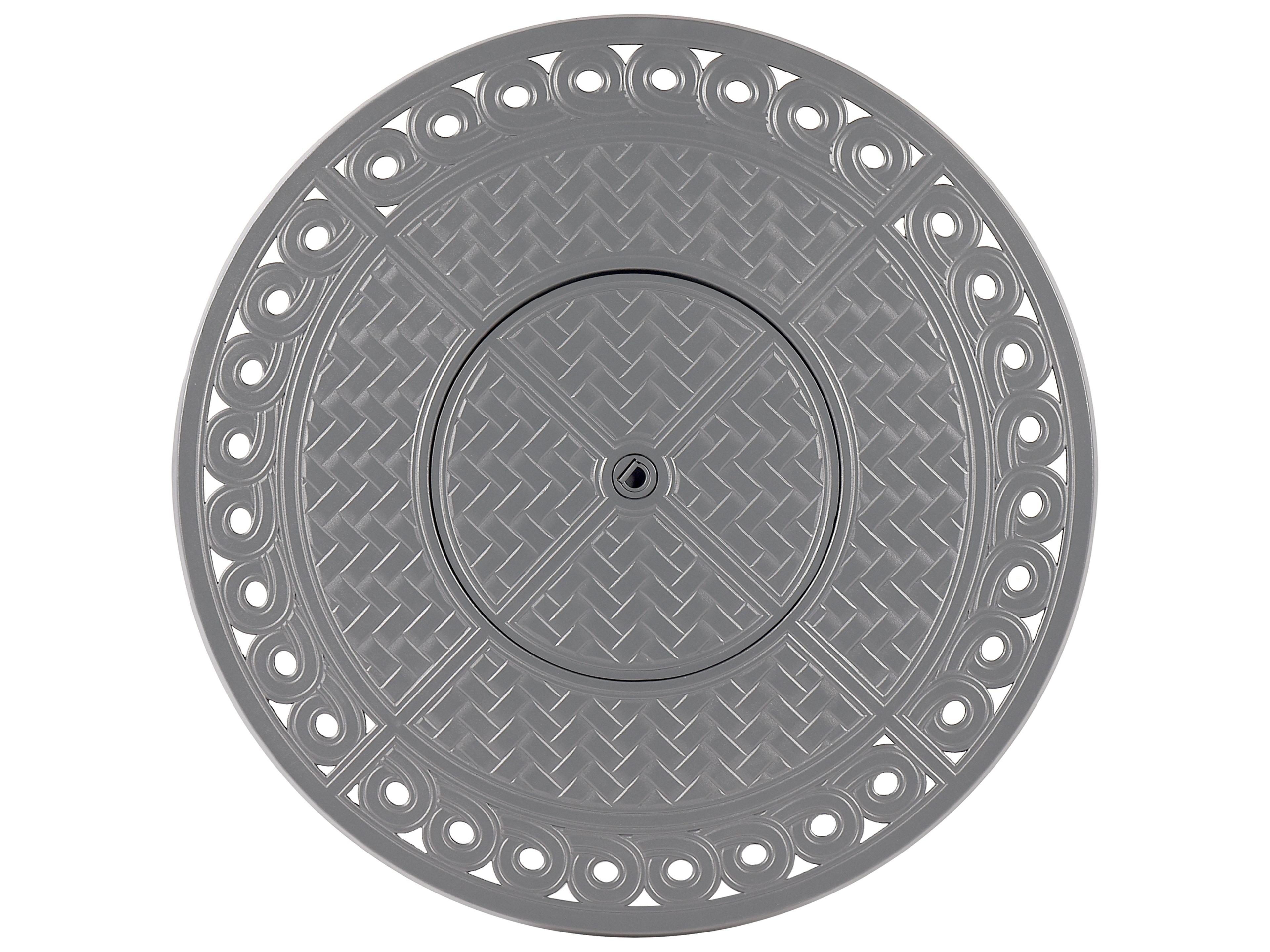 Oakland Living Round Aluminum Propane Outdoor Patio Fire Pit Table with Glass Beads