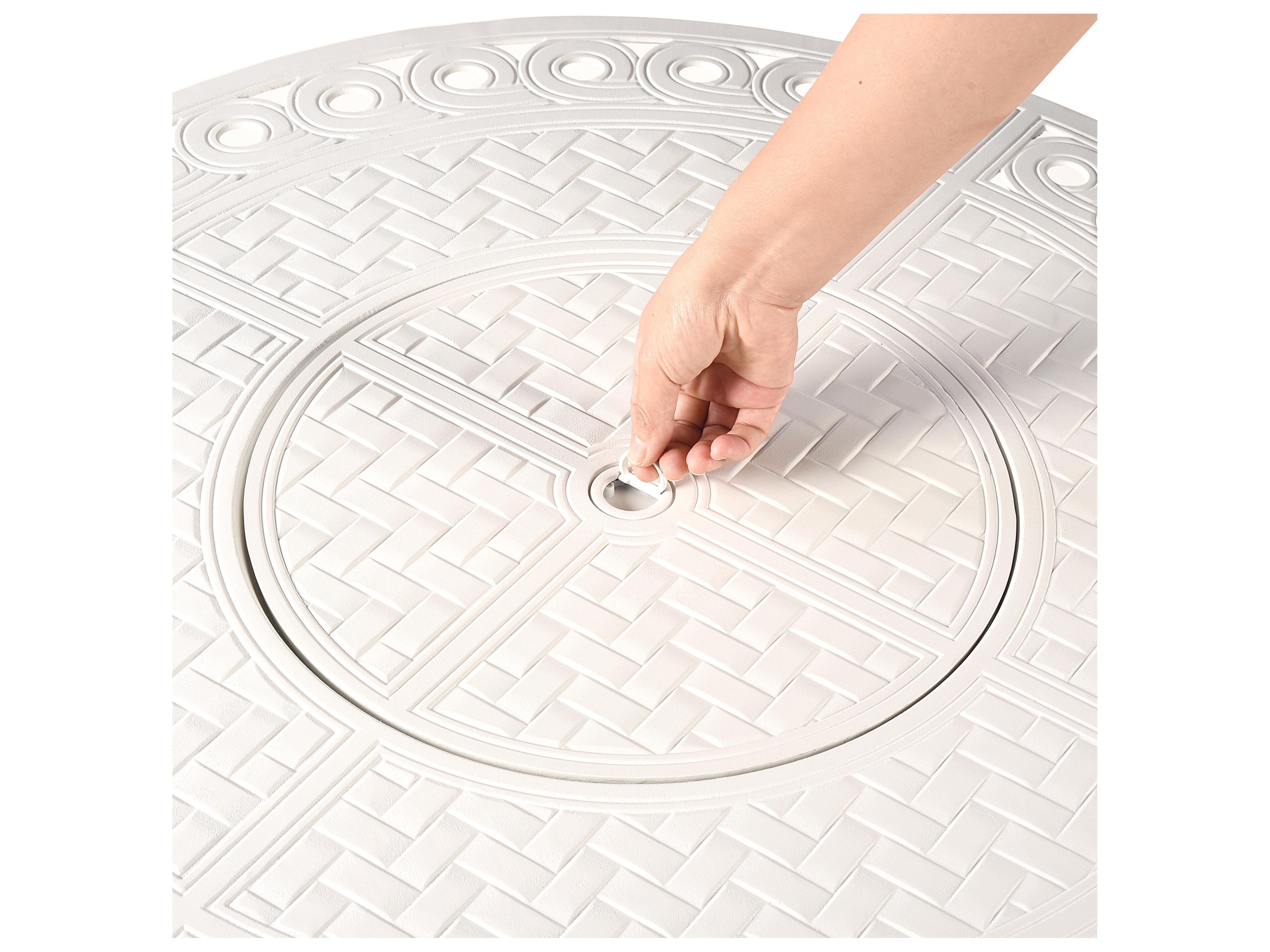 Oakland Living Round Aluminum Propane Patio Fire Pit Table with Glass Beads