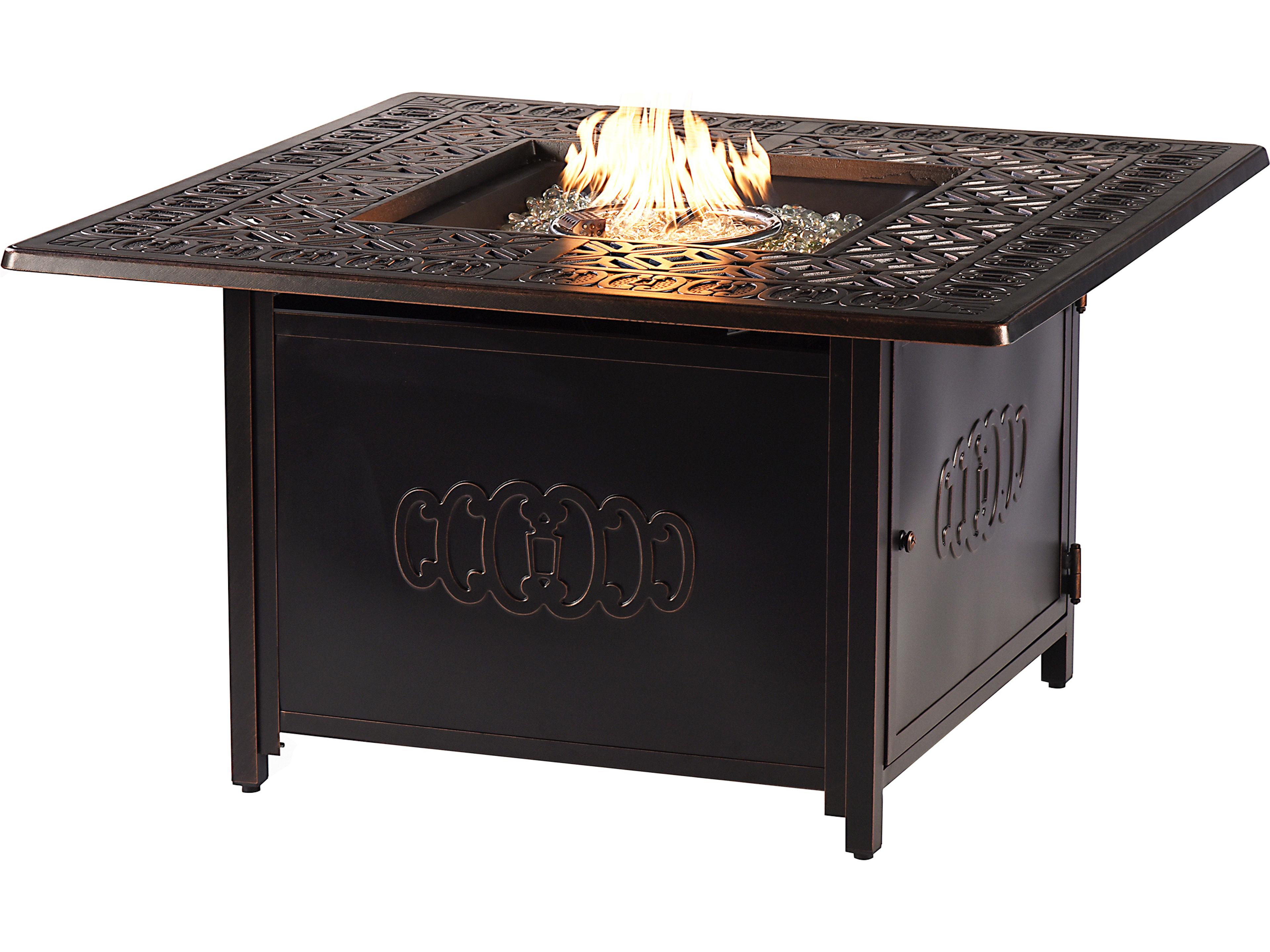 Aluminum Square Propane Outdoor Fire Pit Table with Fire Beads