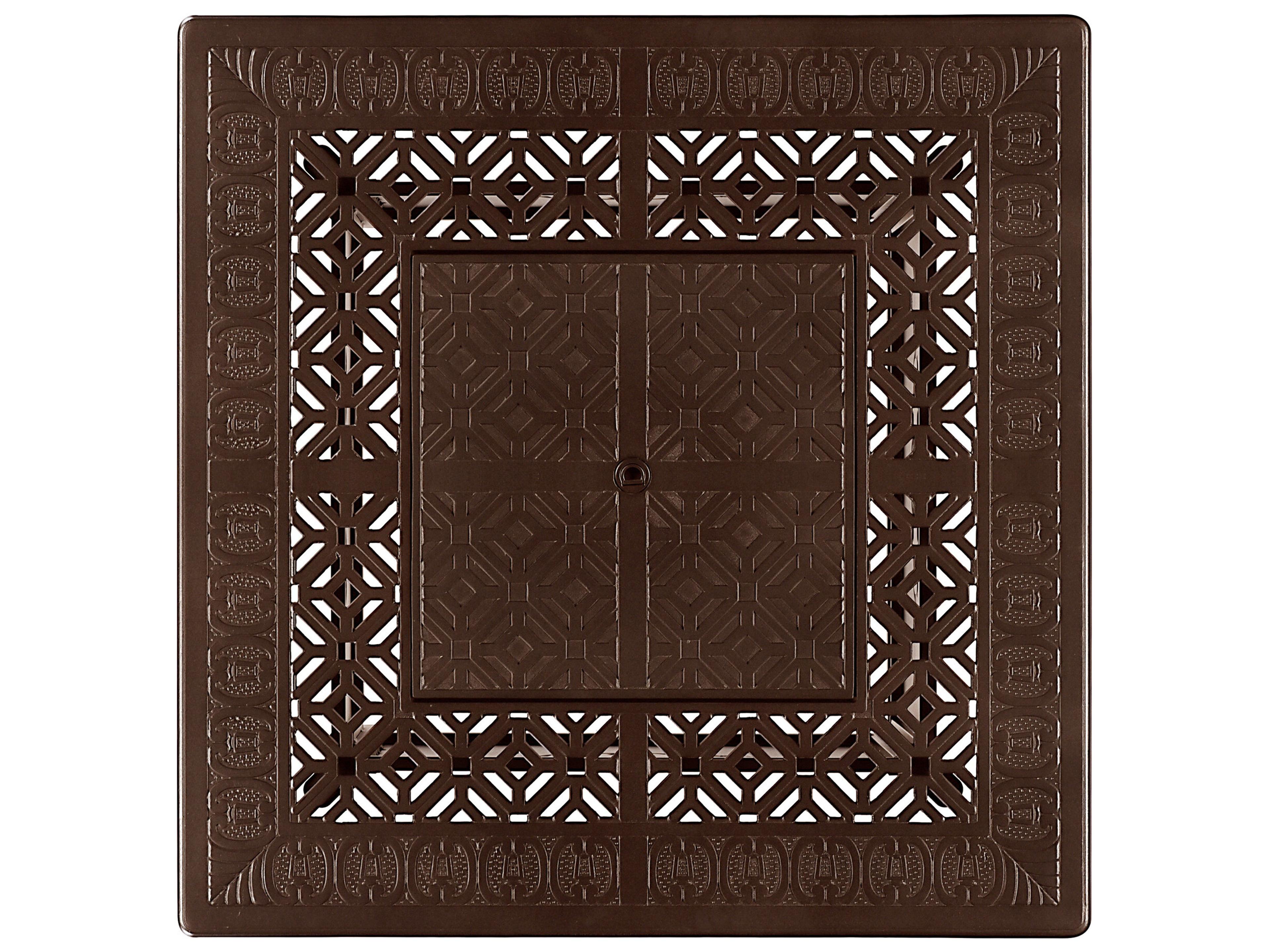 Oakland Living Square Aluminum Propane Outdoor Patio Fire Pit Table with Glass Beads