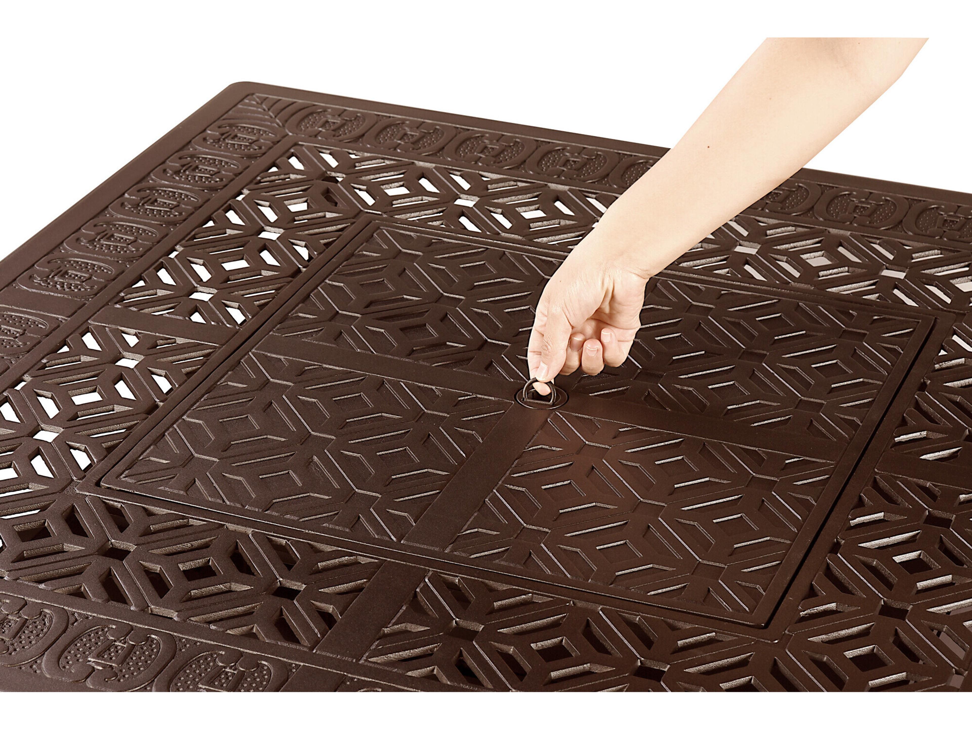 Oakland Living Square Aluminum Propane Outdoor Patio Fire Pit Table with Glass Beads