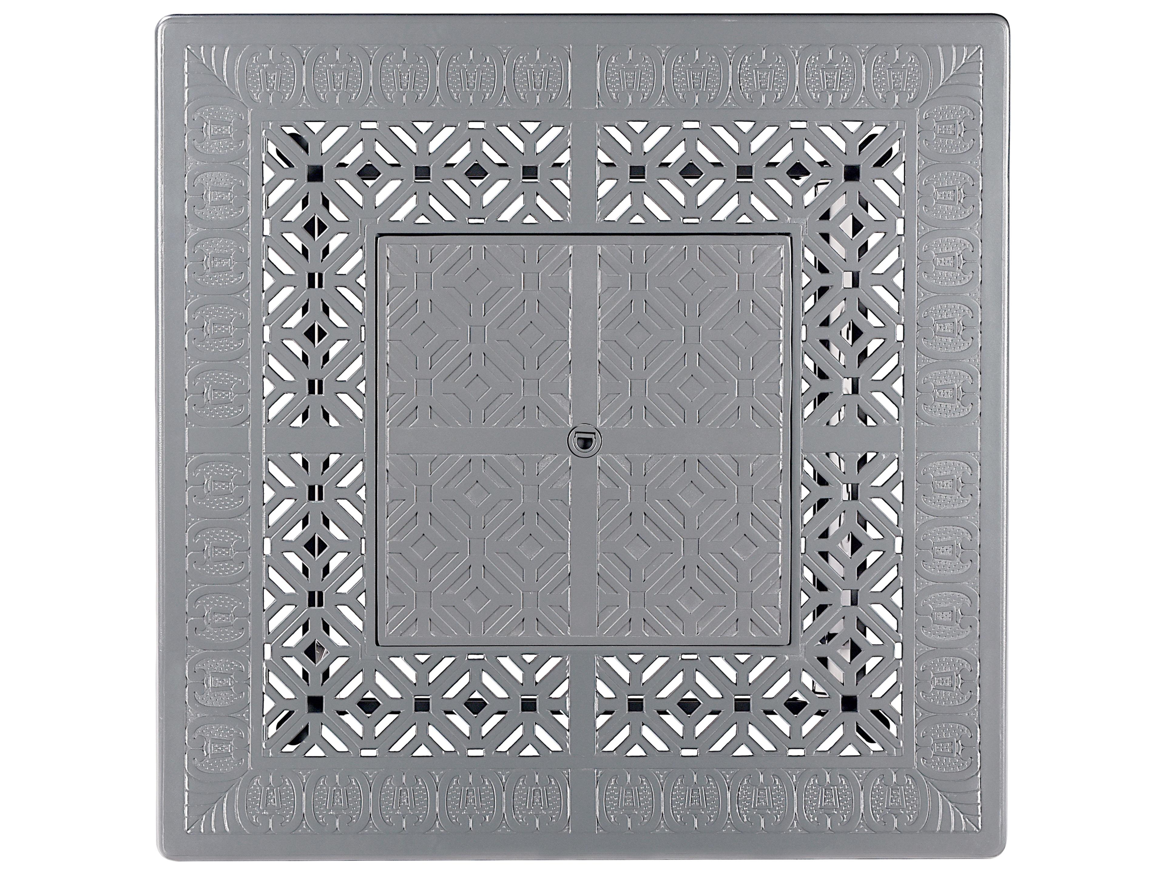 Oakland Living Square Aluminum Propane Patio Fire Pit Table with Glass Beads