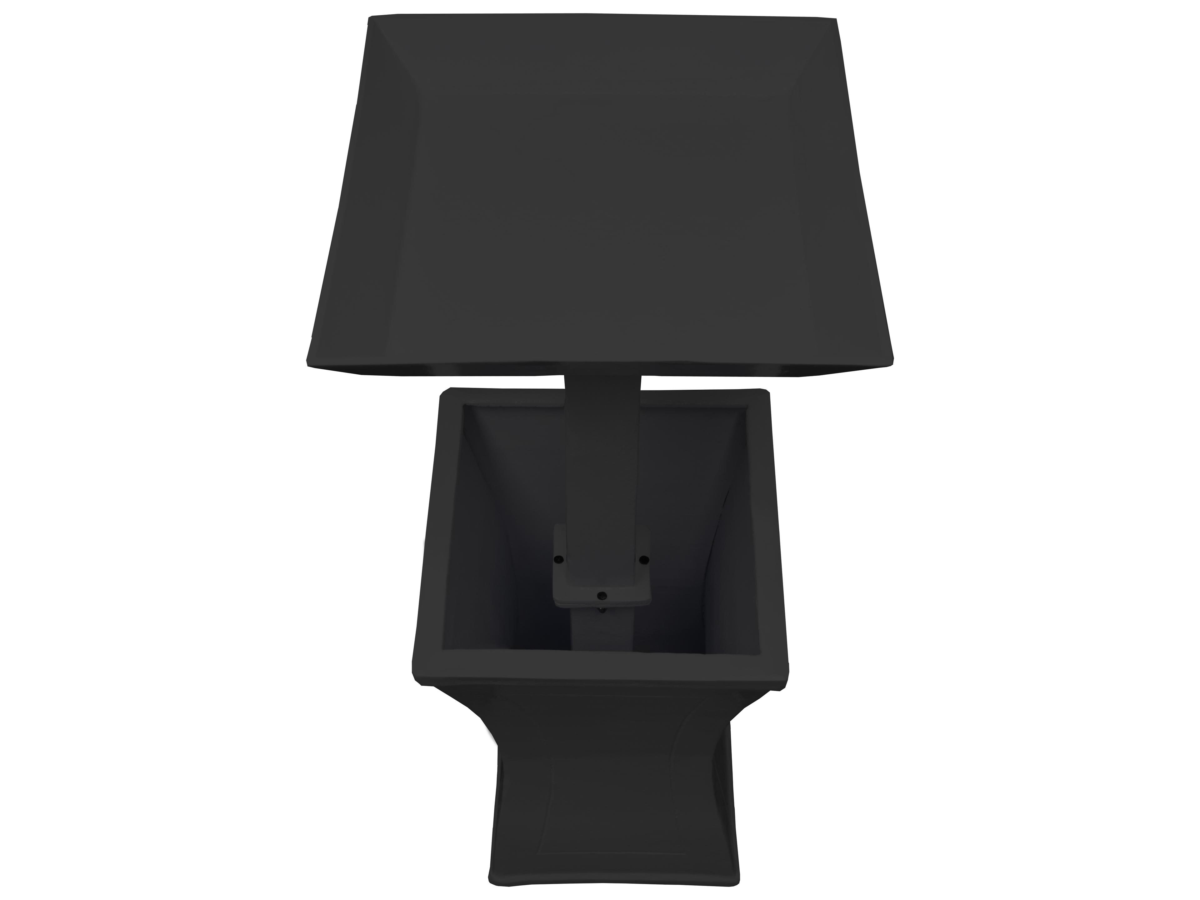 Oakland Living Modern Square Cast Aluminum 40'' Black Bird Bath and Planter Vase Combo