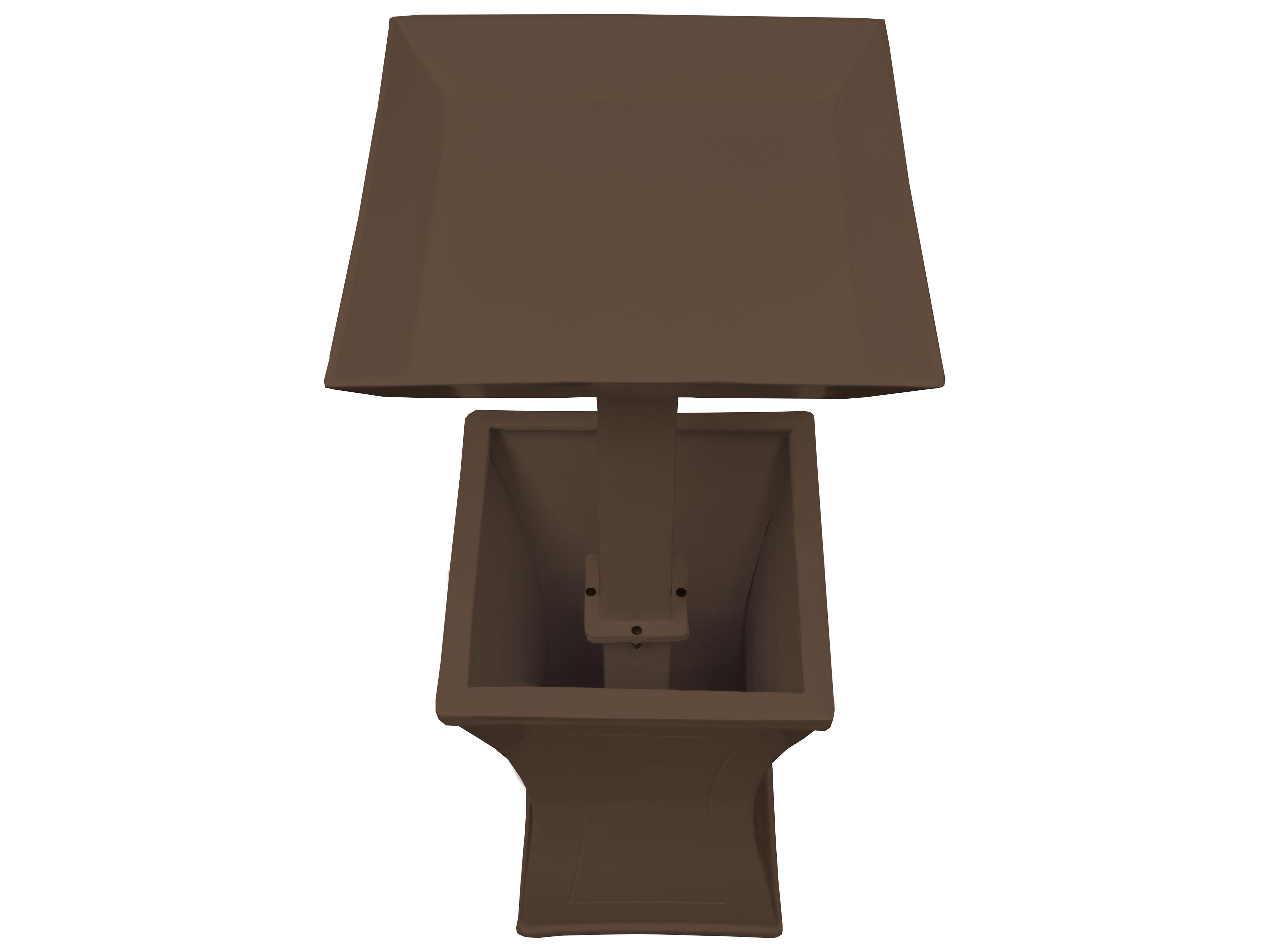 Oakland Living Modern Square Cast Aluminum 40'' Brown Bird Bath and Planter Vase Combo