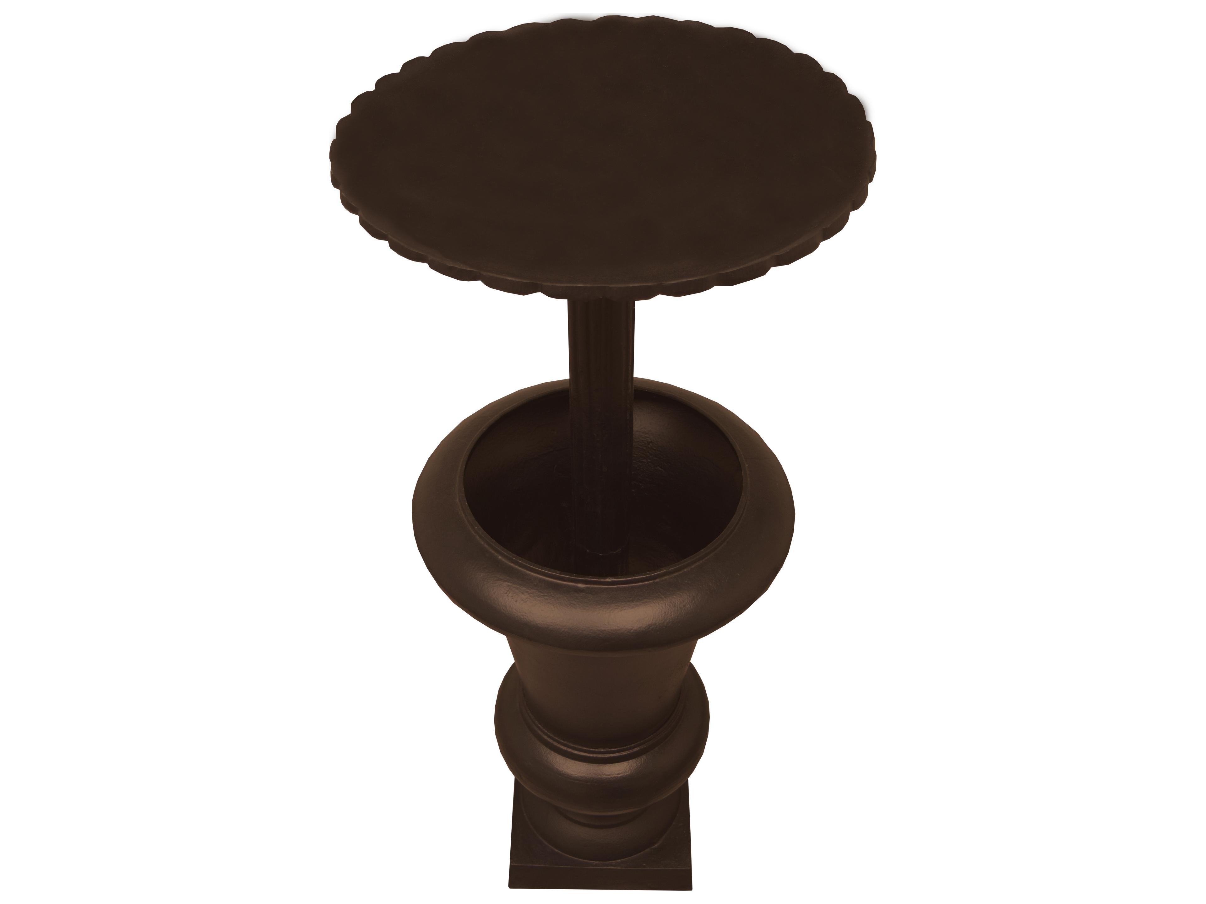 Oakland Living Ornate Round Cast Aluminum 40'' Brown Bird Bath and Planter Vase Combo