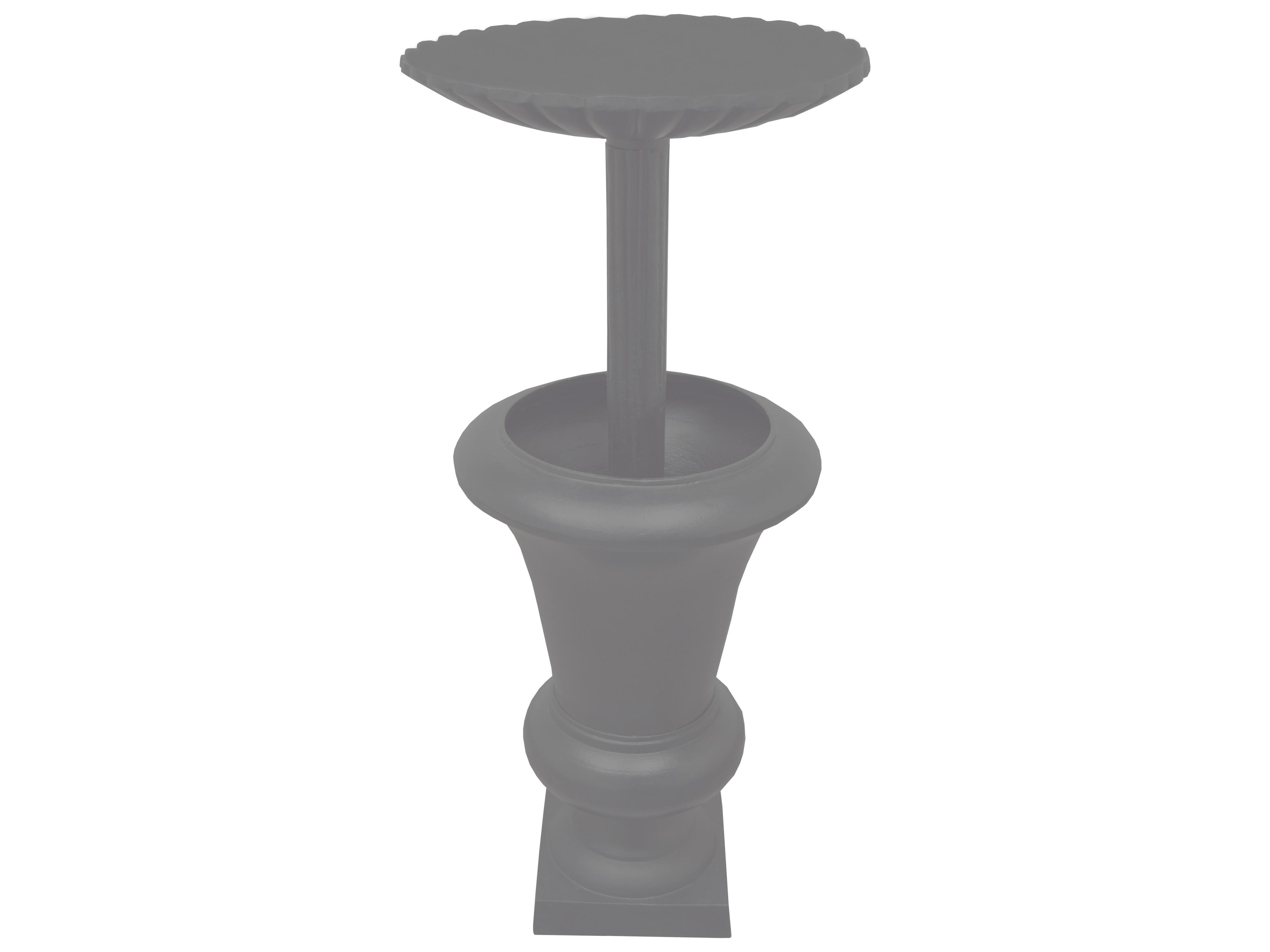 Oakland Living Ornate Round Cast Aluminum 40'' Grey Bird Bath and Planter Vase Combo