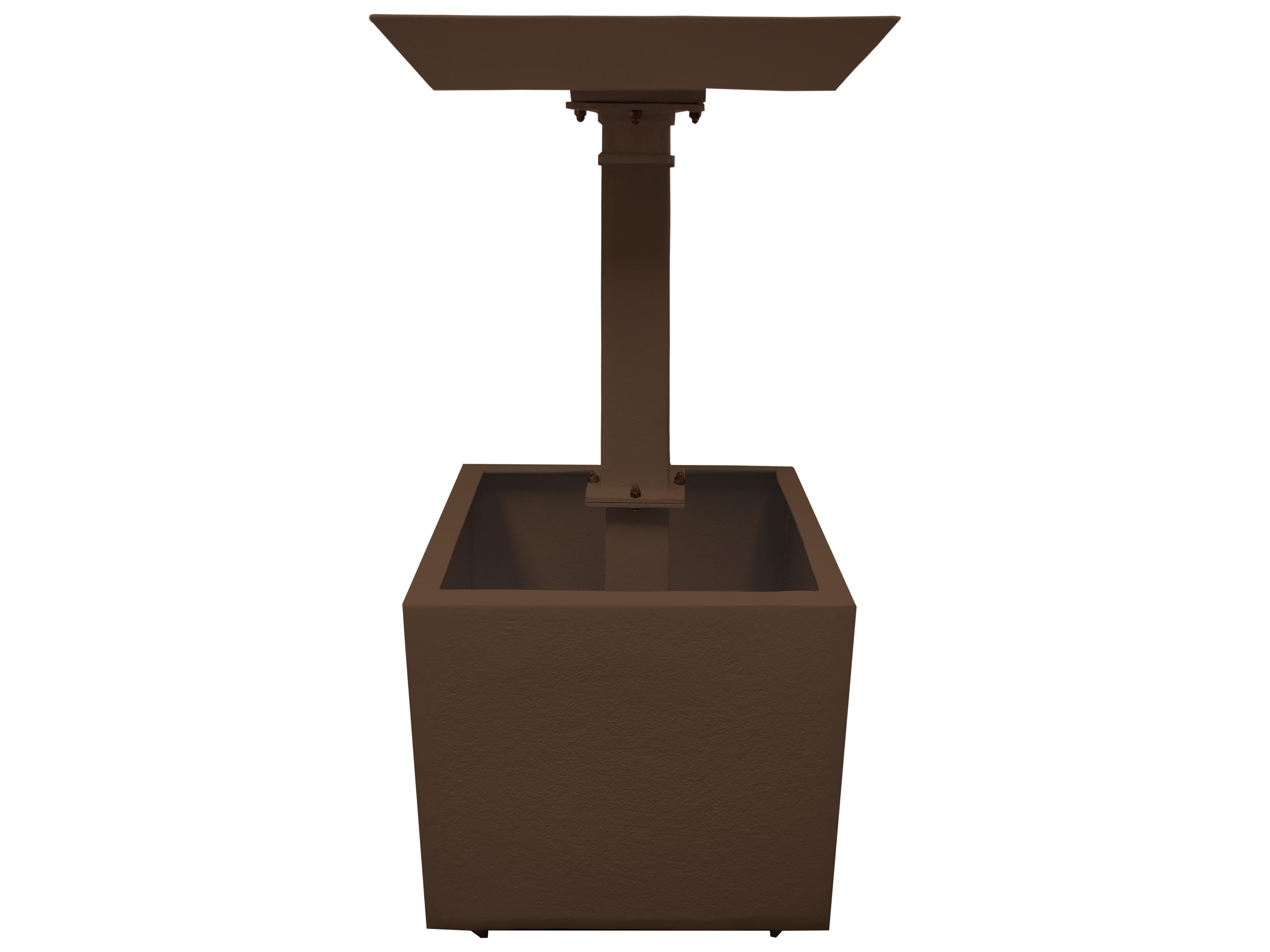Oakland Living Modern Square Cast Aluminum 35'' Brown Bird Bath and Planter Vase Combo