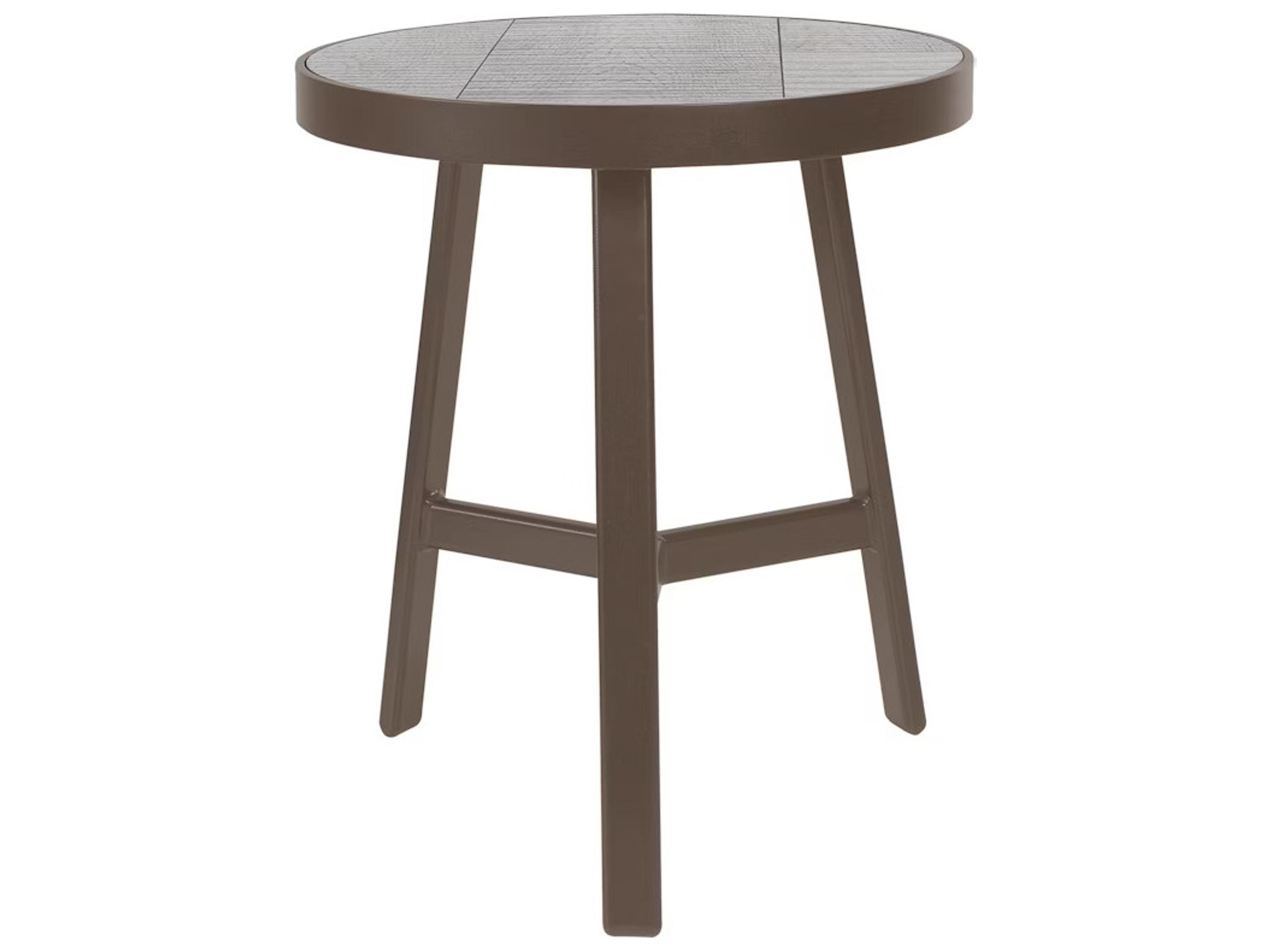 Malin Aluminum Round End Table with Porcelain Top