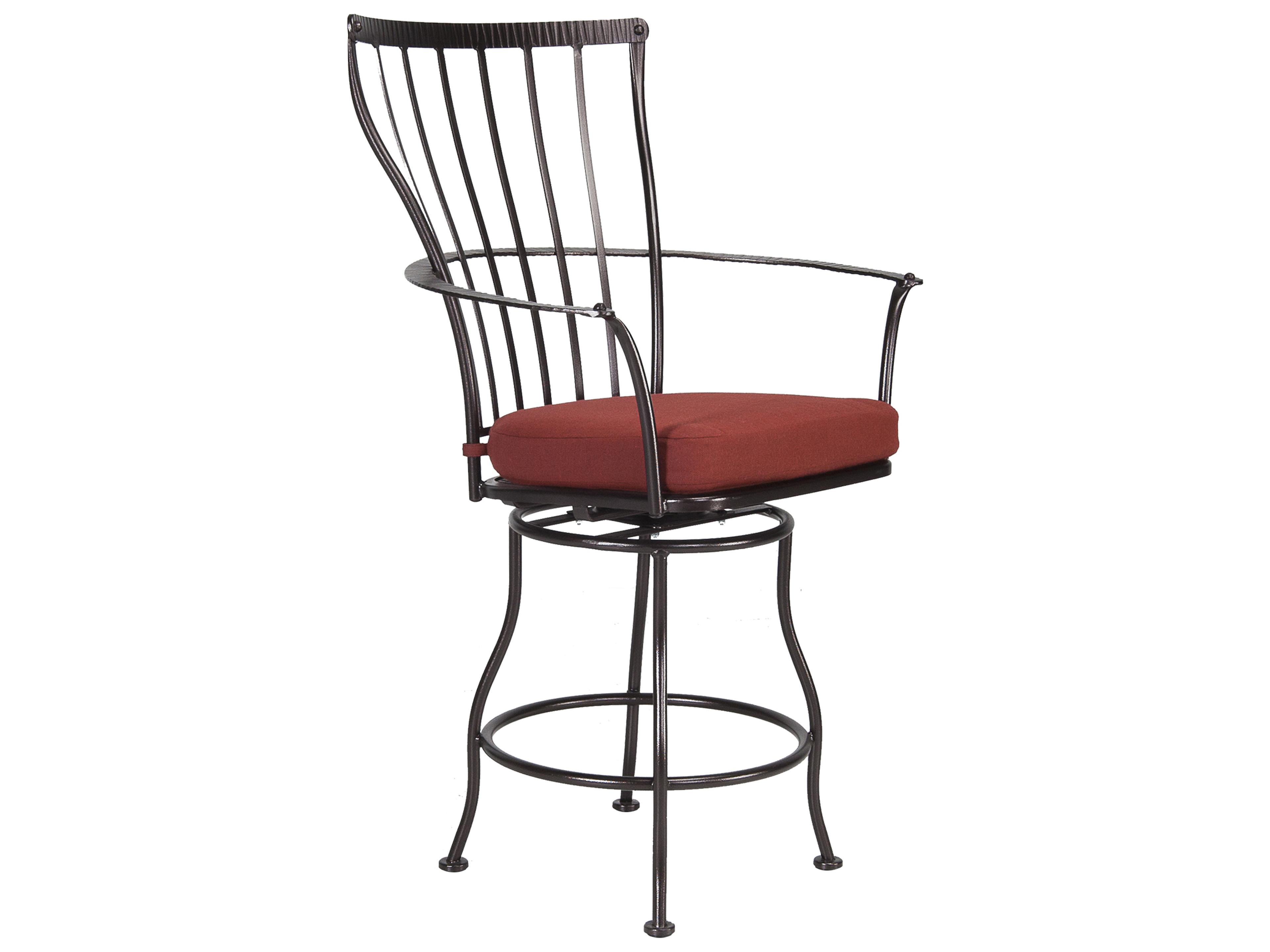OW Lee Monterra Wrought Iron Swivel Counter Arm Stool