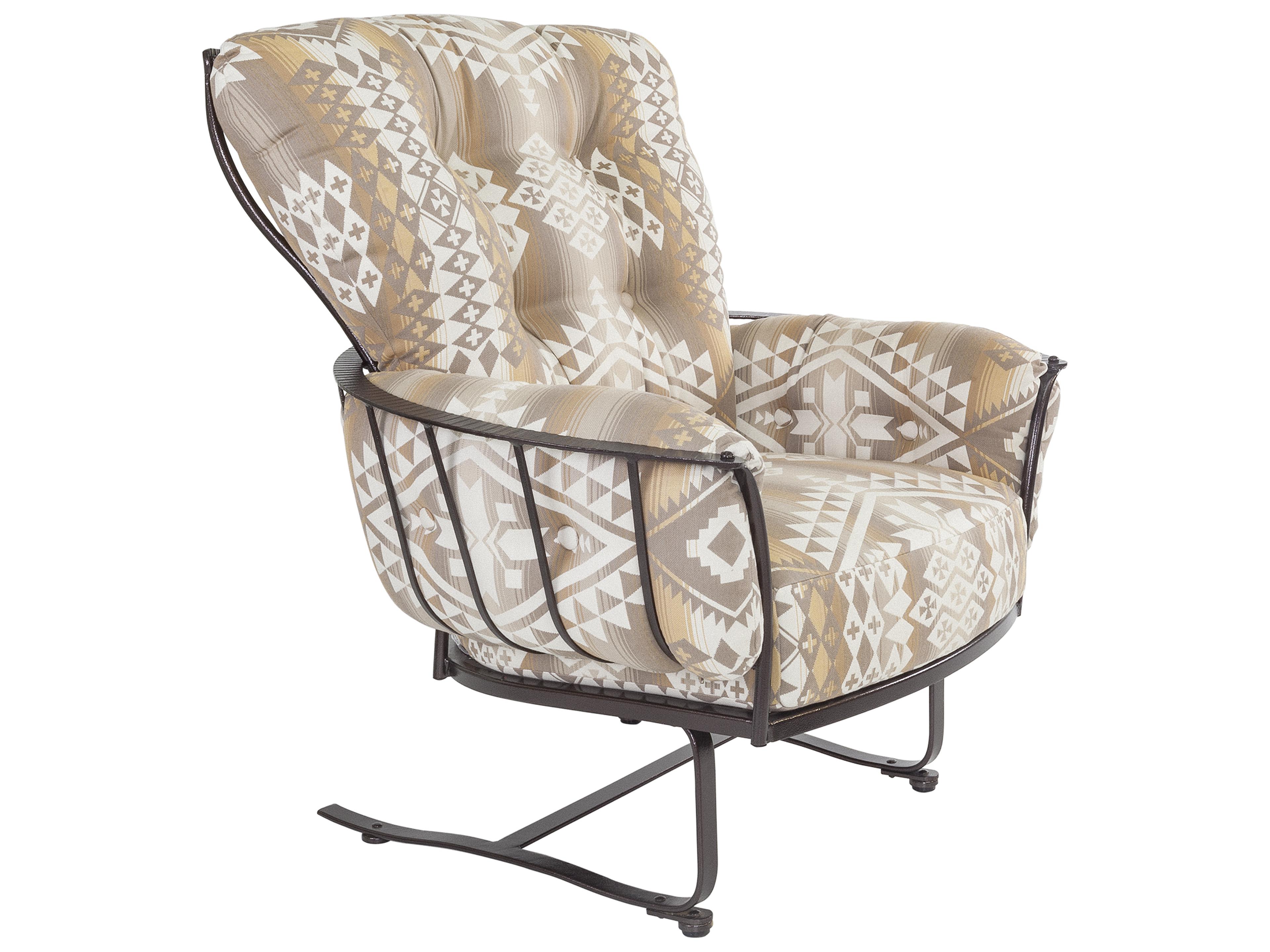 OW Lee Monterra Wrought Iron Spring Base Outdoor Club Chair