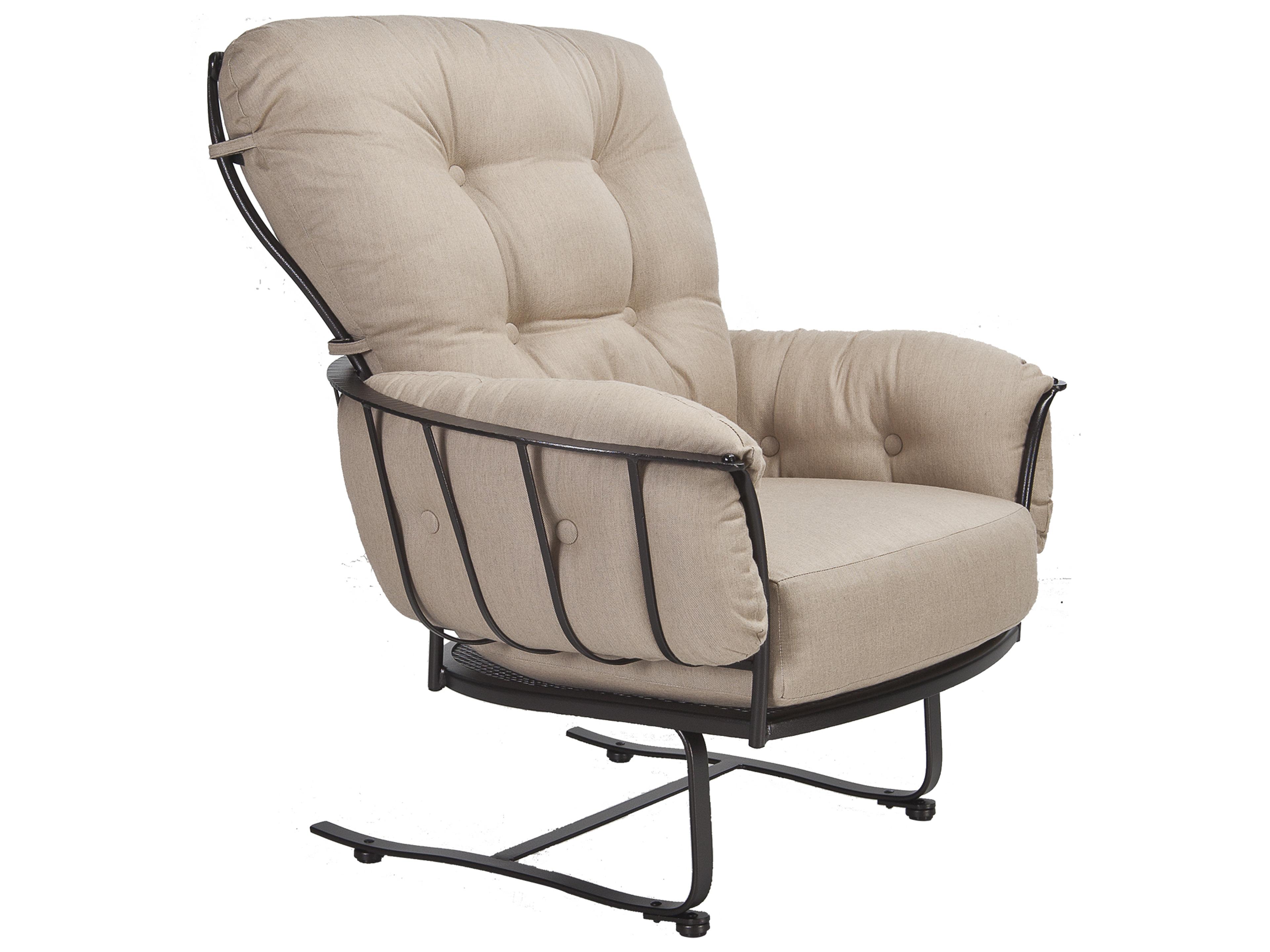 OW Lee Monterra Wrought Iron Spring Base Outdoor Club Chair