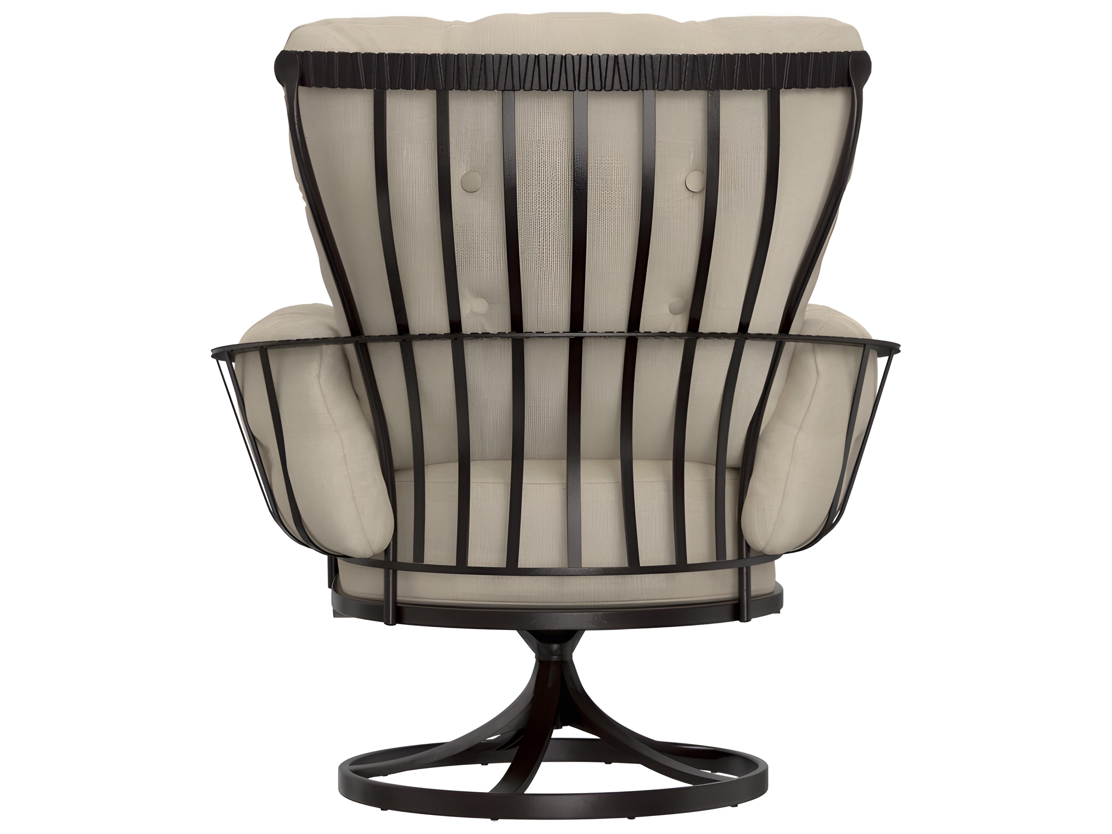 OW Lee Monterra Wrought Iron Swivel Rocker Outdoor Patio Lounge Chair