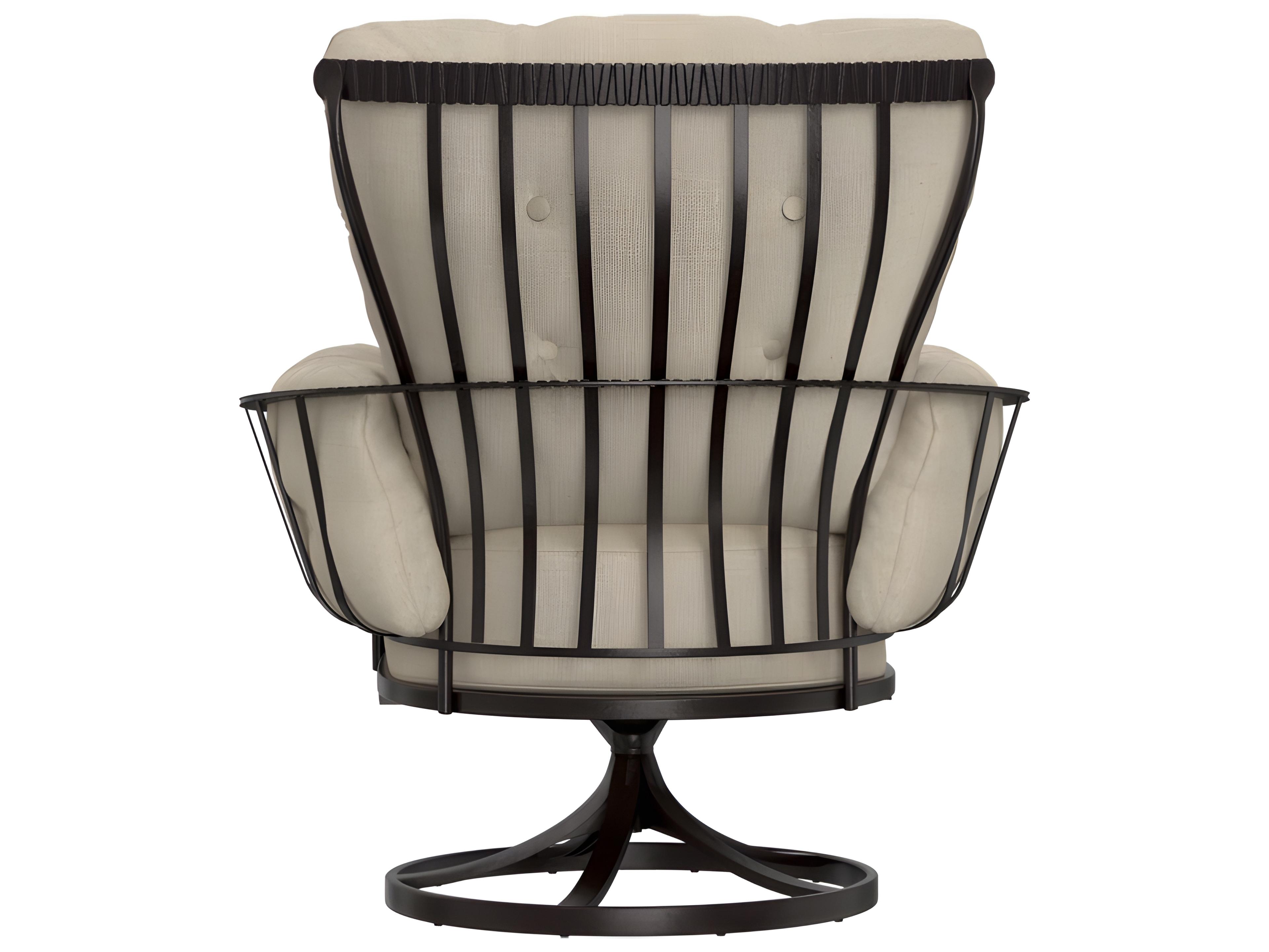 OW Lee Monterra Wrought Iron Urban Scale Swivel Rocker Lounge Arm Chair