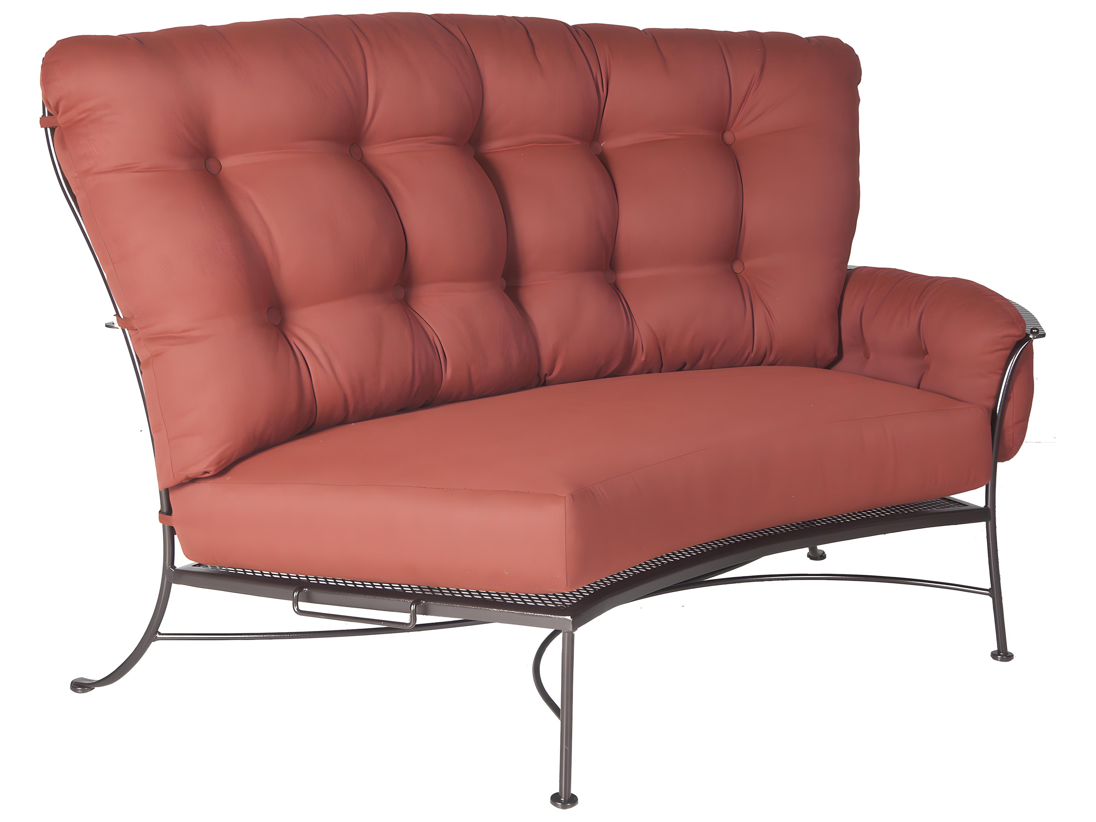 OW Lee Monterra Wrought Iron Sectional Left Lounge Chair