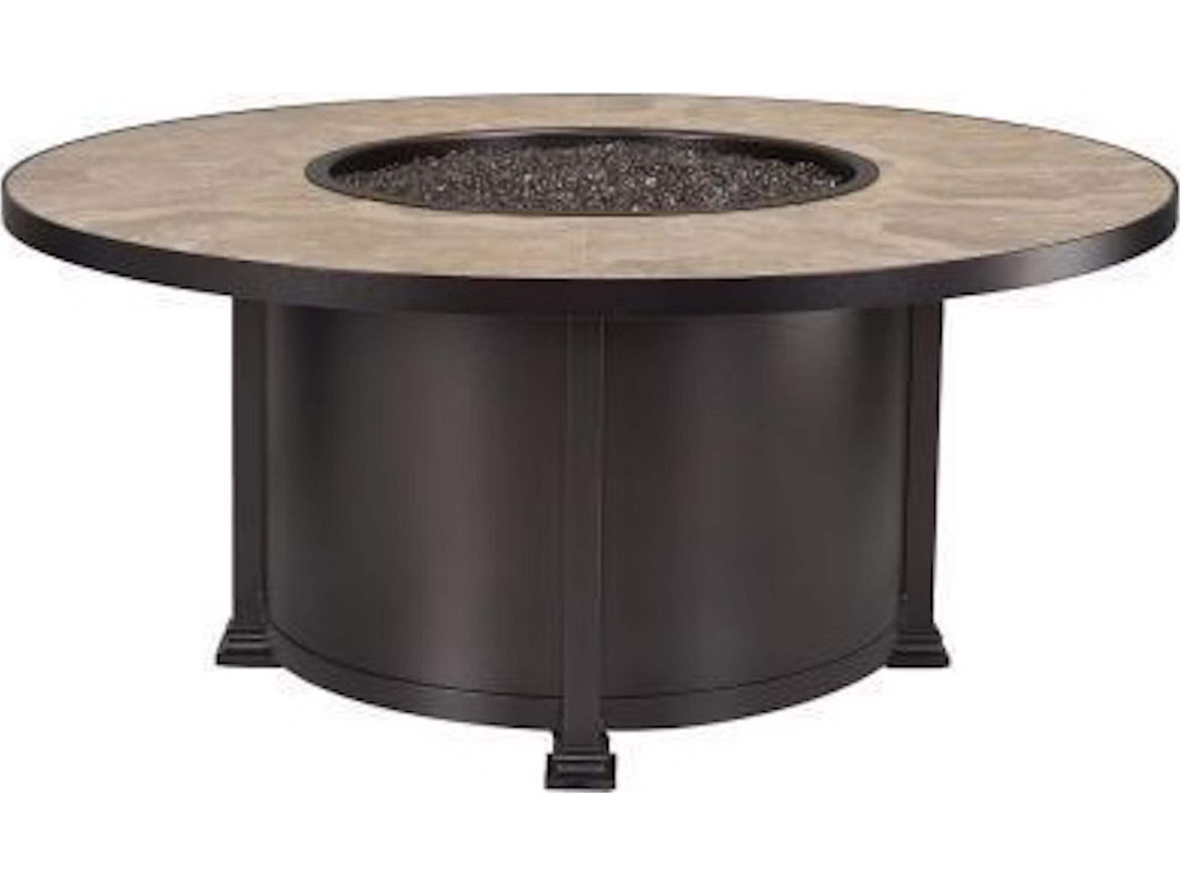 Casual Fireside Santorini Steel Round Chat Height Fire Pit Table