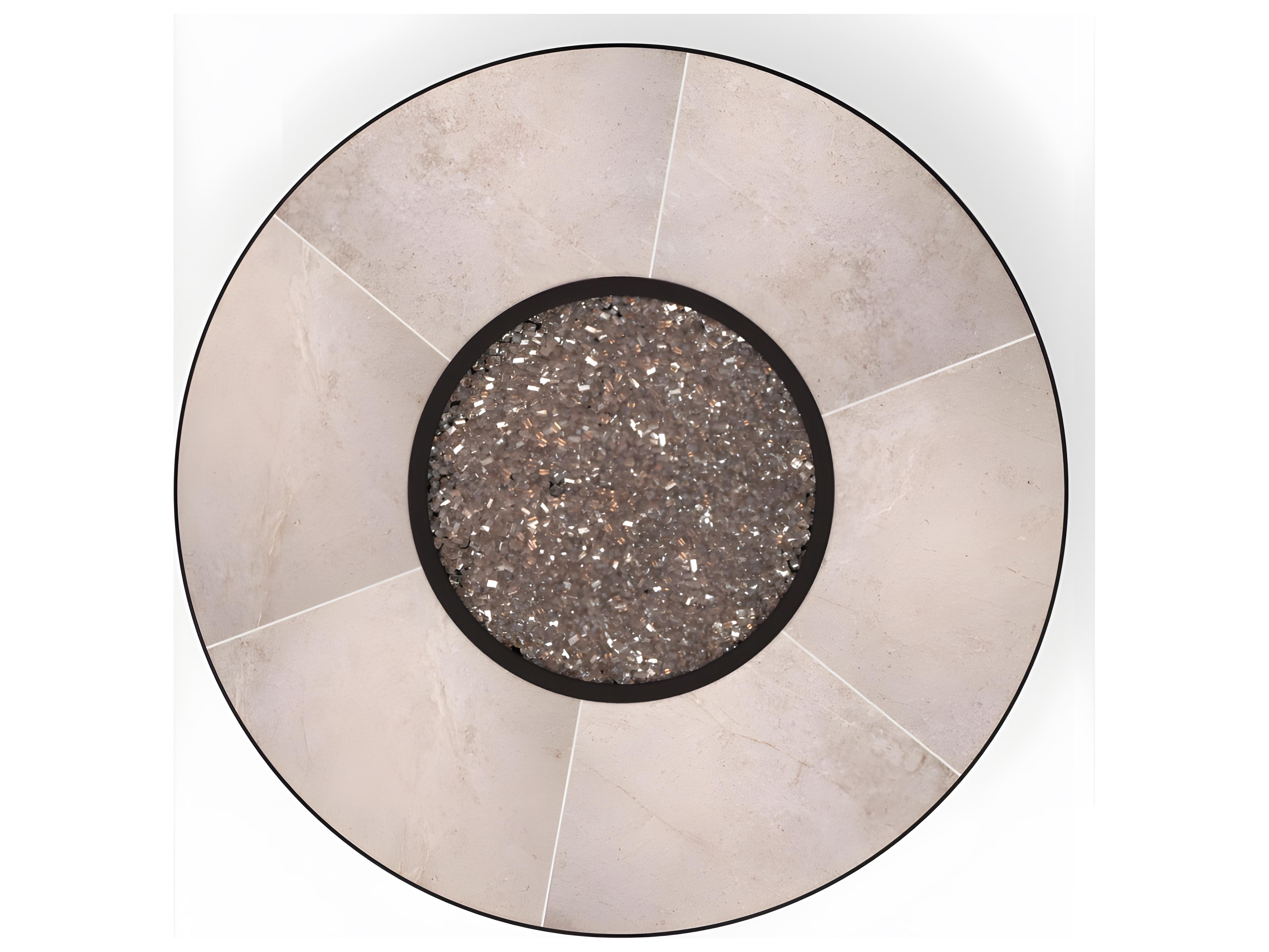 OW Lee Casual Fireside Capri Wrought Iron Round Chat Height Patio Fire Pit Table