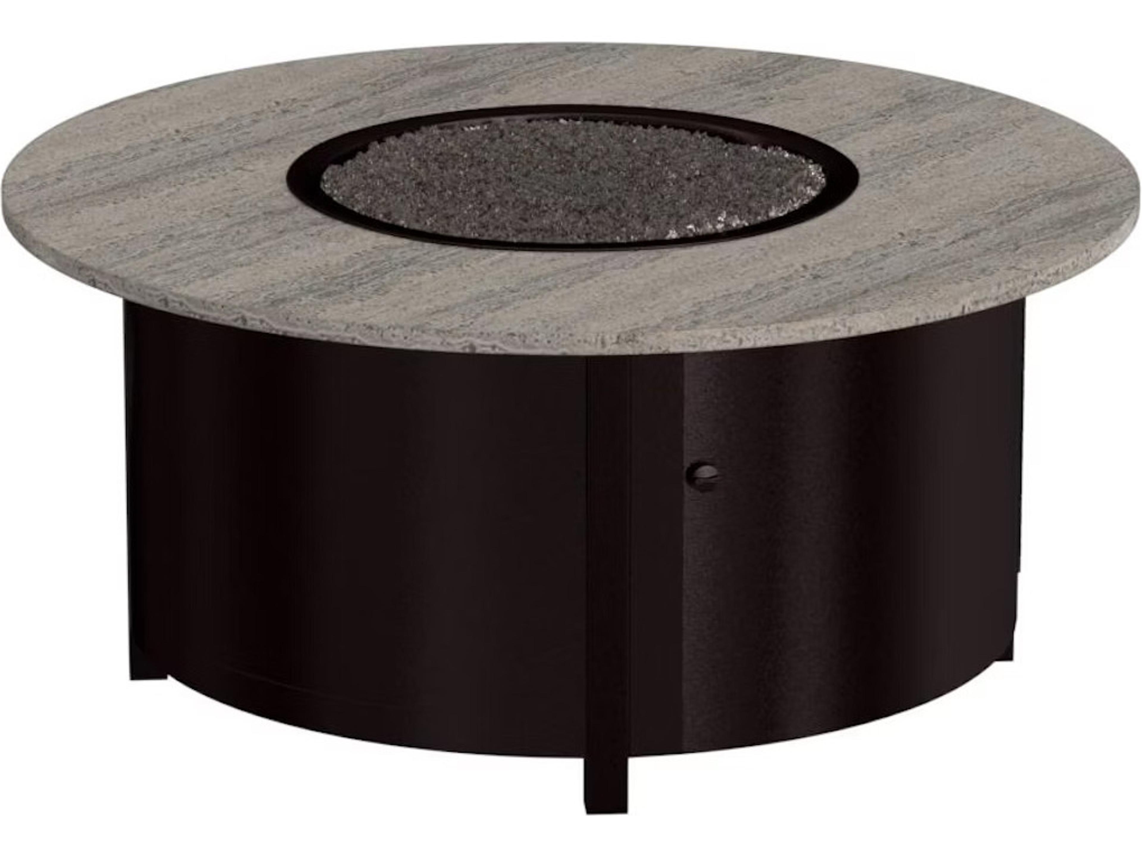 Casual Fireside Phoenix Steel Round Occasional Height Fire Pit Table - Electronic Ignition