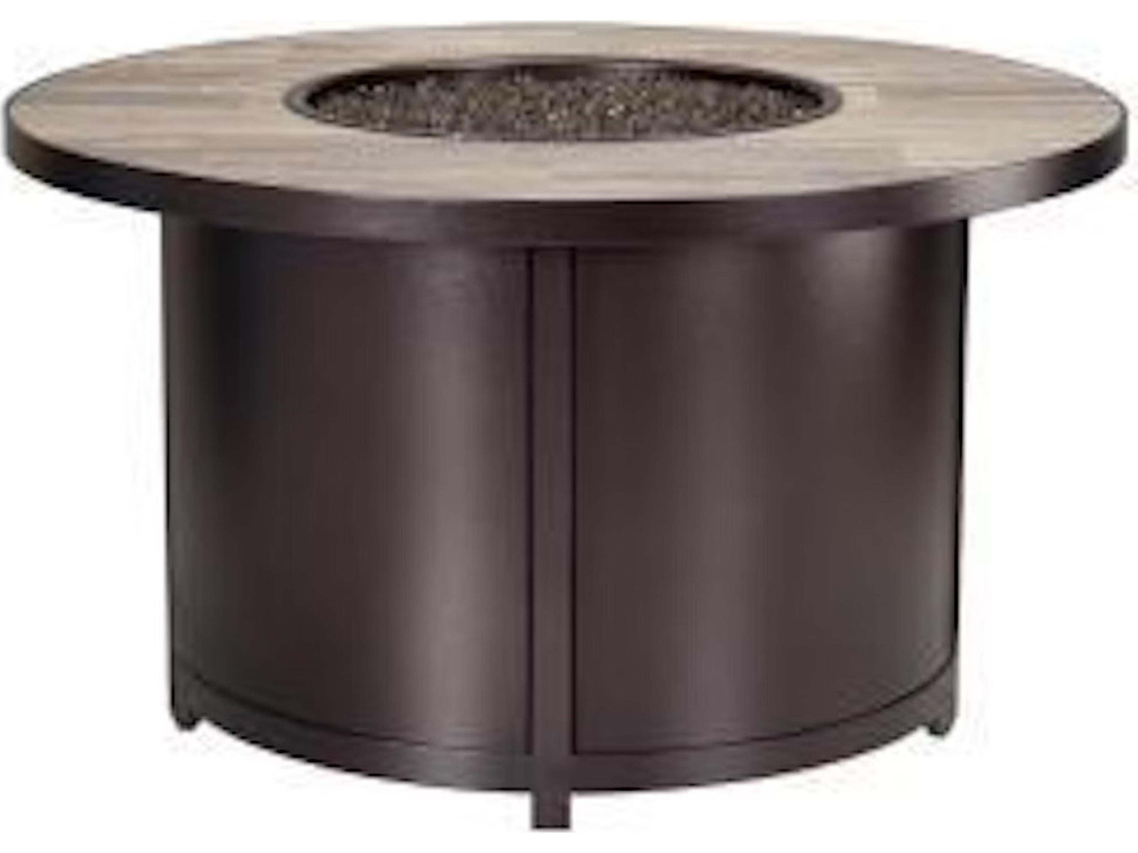 Casual Fireside Elba Aluminum Round Chat Height Fire Pit Table