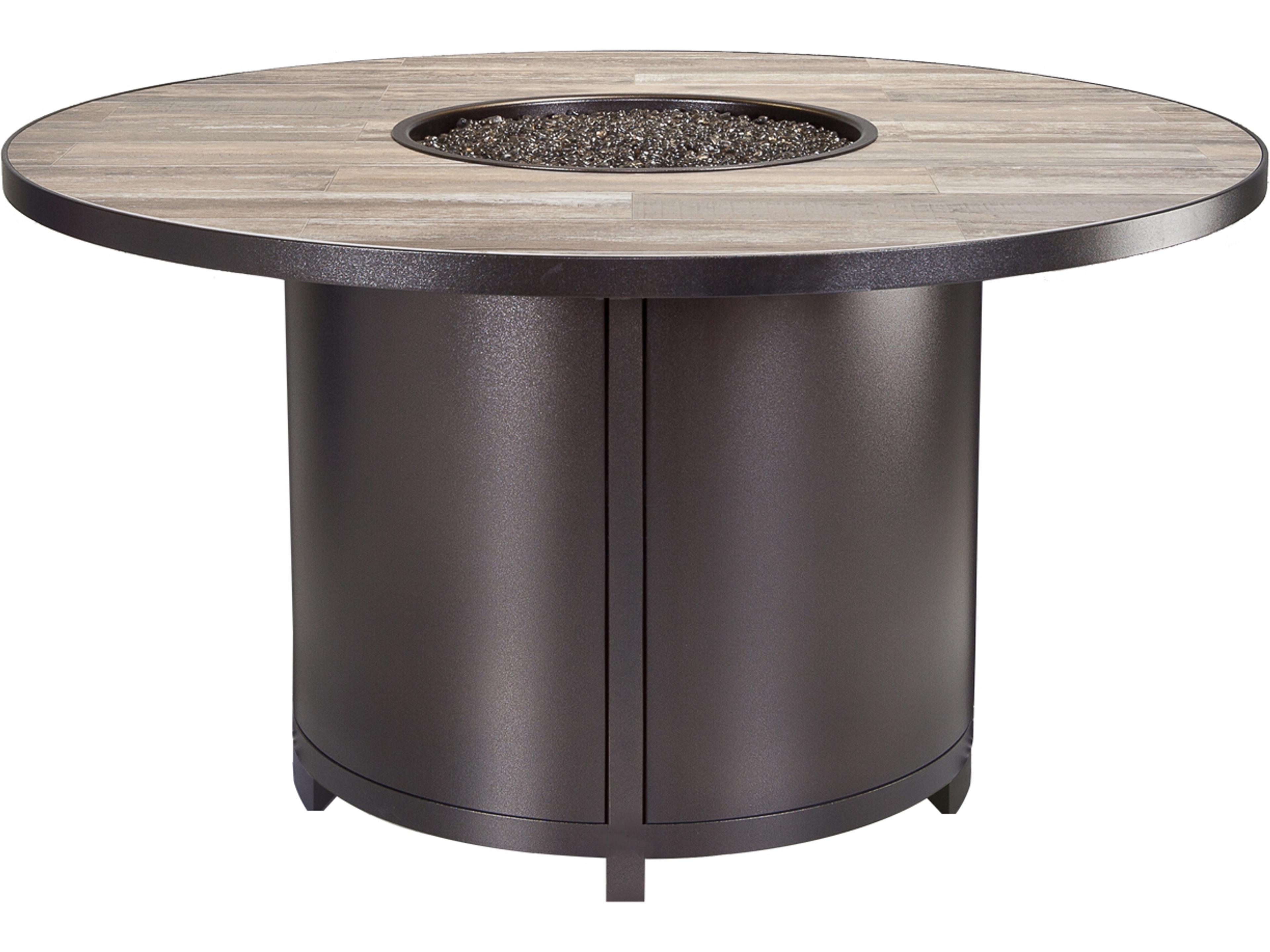 Casual Fireside Elba Aluminum Round Fire Pit Table