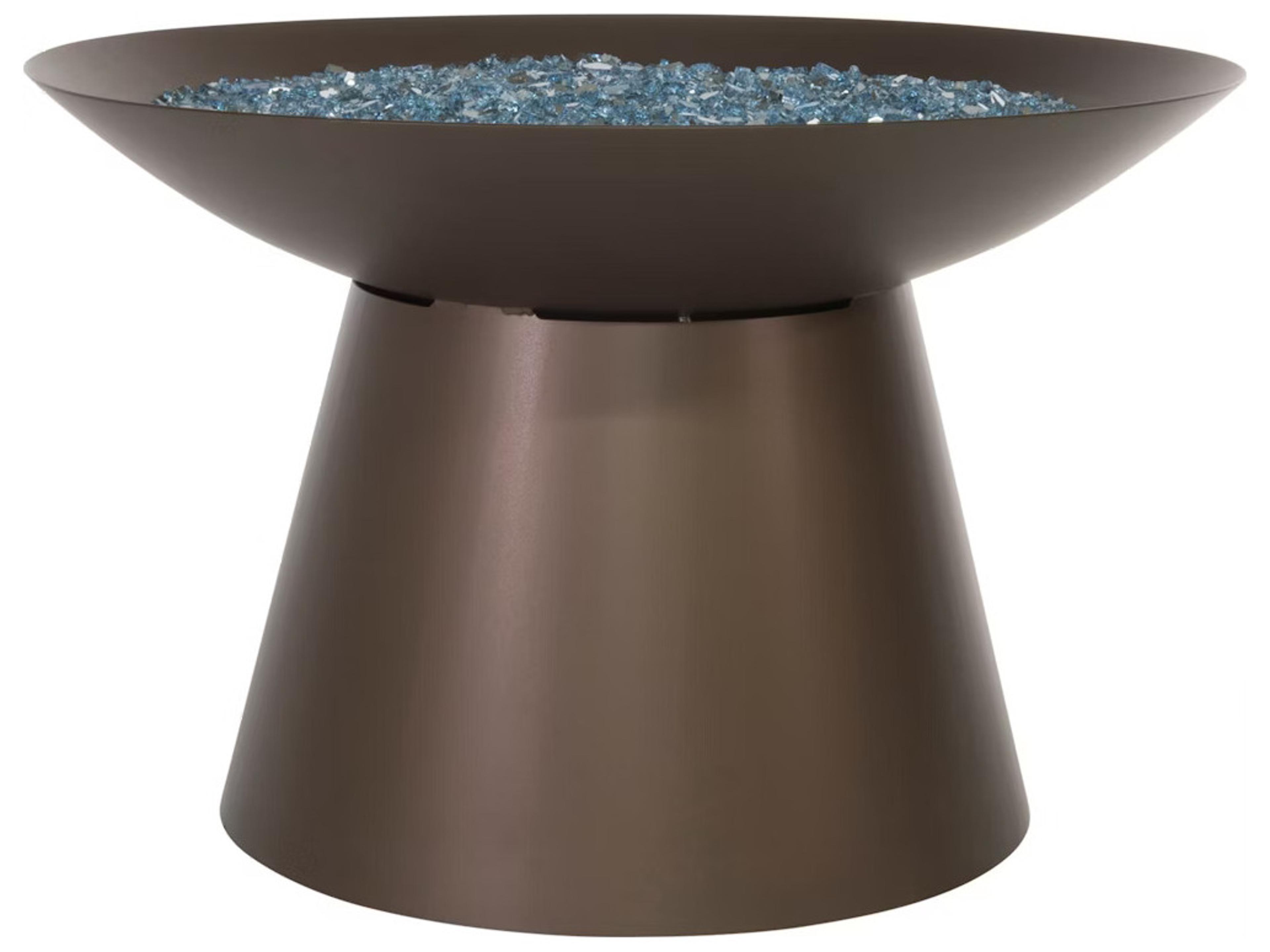 Ow Lee Casual Fireside Basso Steel Round Chat Height Fire Pit Table - Electronic Ignition