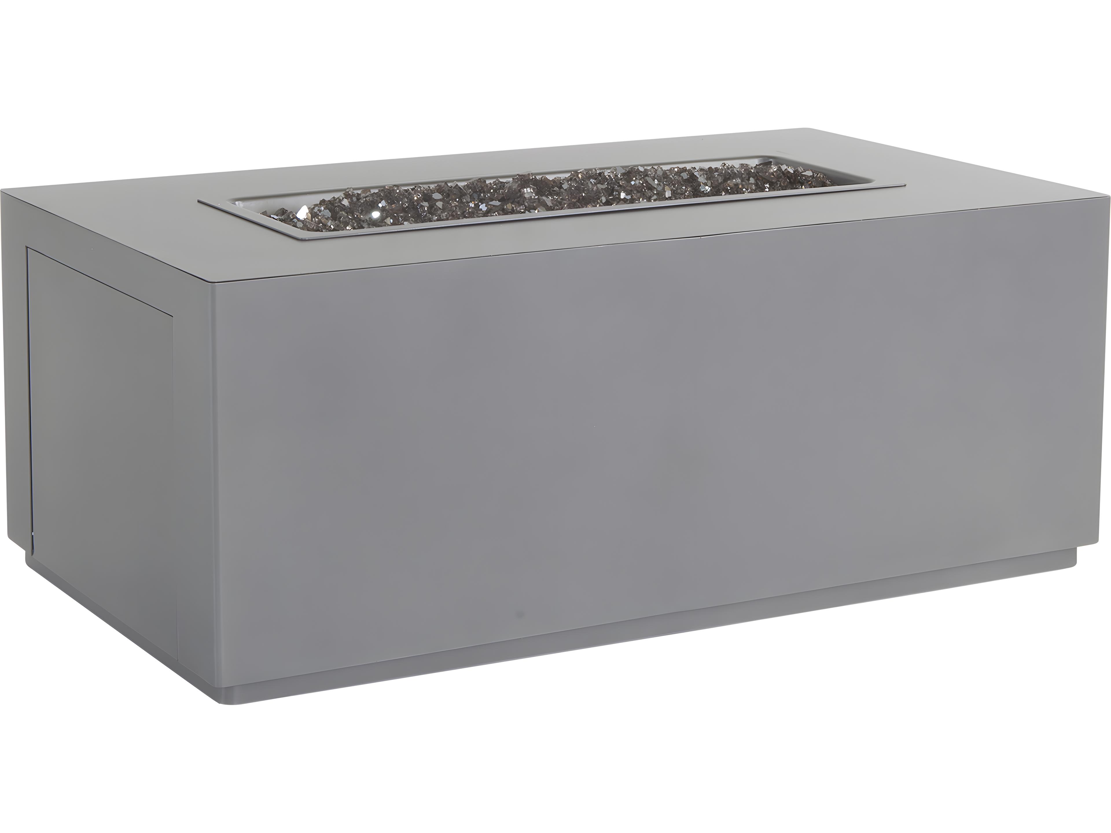 Casual Fireside Forma Cast Aluminum Rectangular Occasional Height Outdoor Patio Fire Pit Table