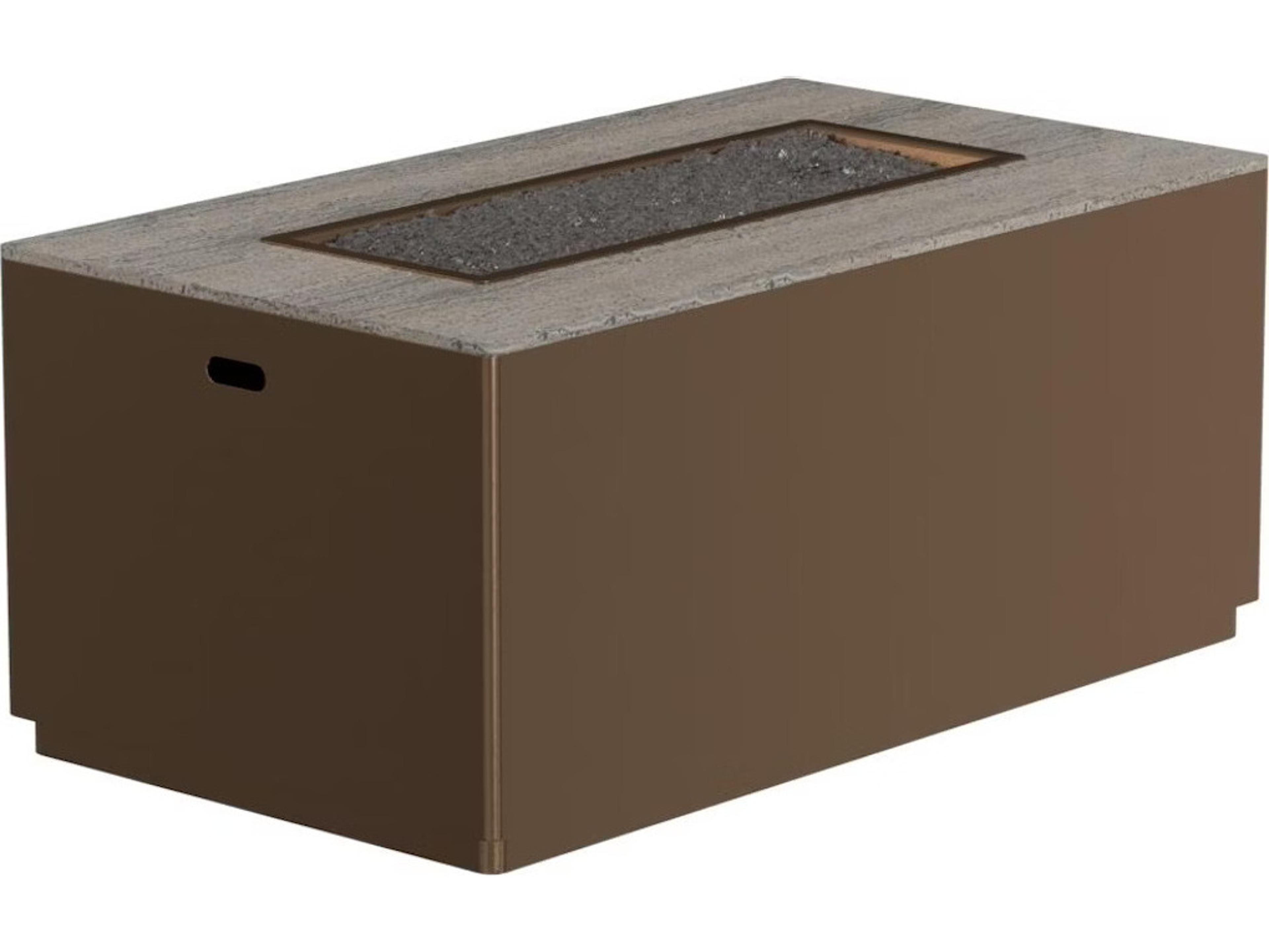 Casual Fireside Moda Aluminum Rectangular Occasional Height Fire Pit Table - Electronic Ignition