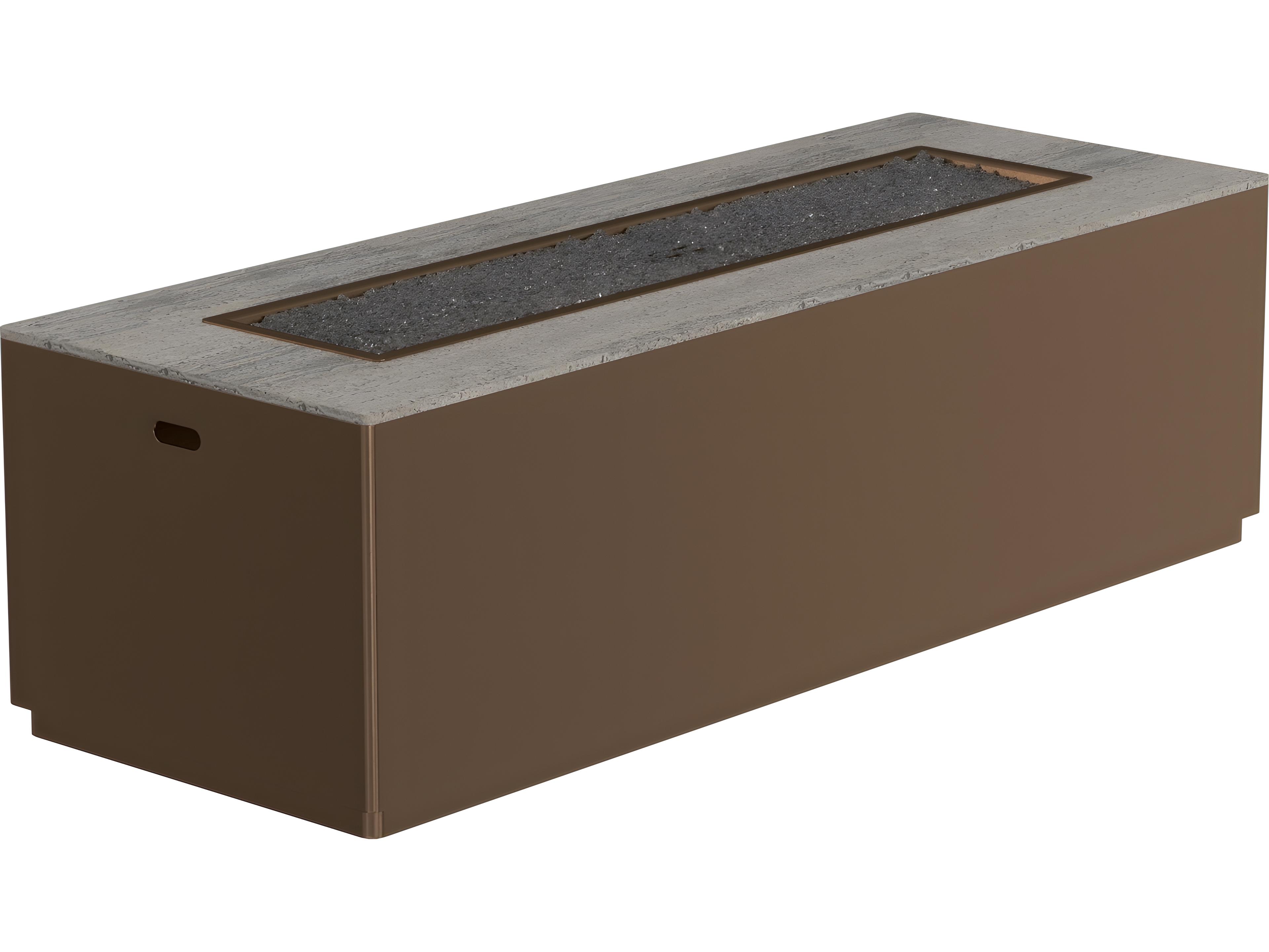 Casual Fireside Moda Aluminum Rectangular Occasional Height Fire Pit Table