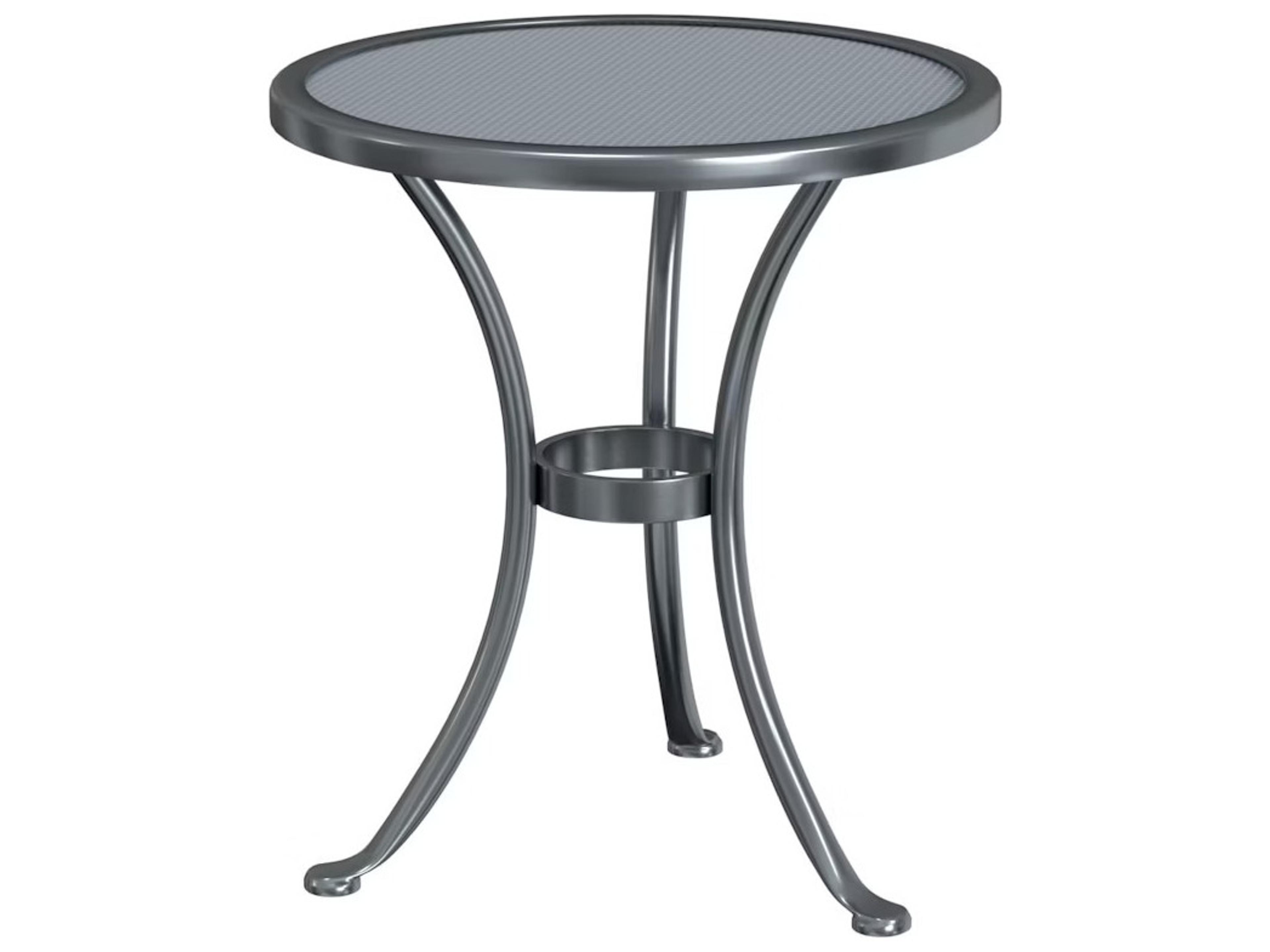 Accent Wrought Iron Round Micro Mesh Side Table