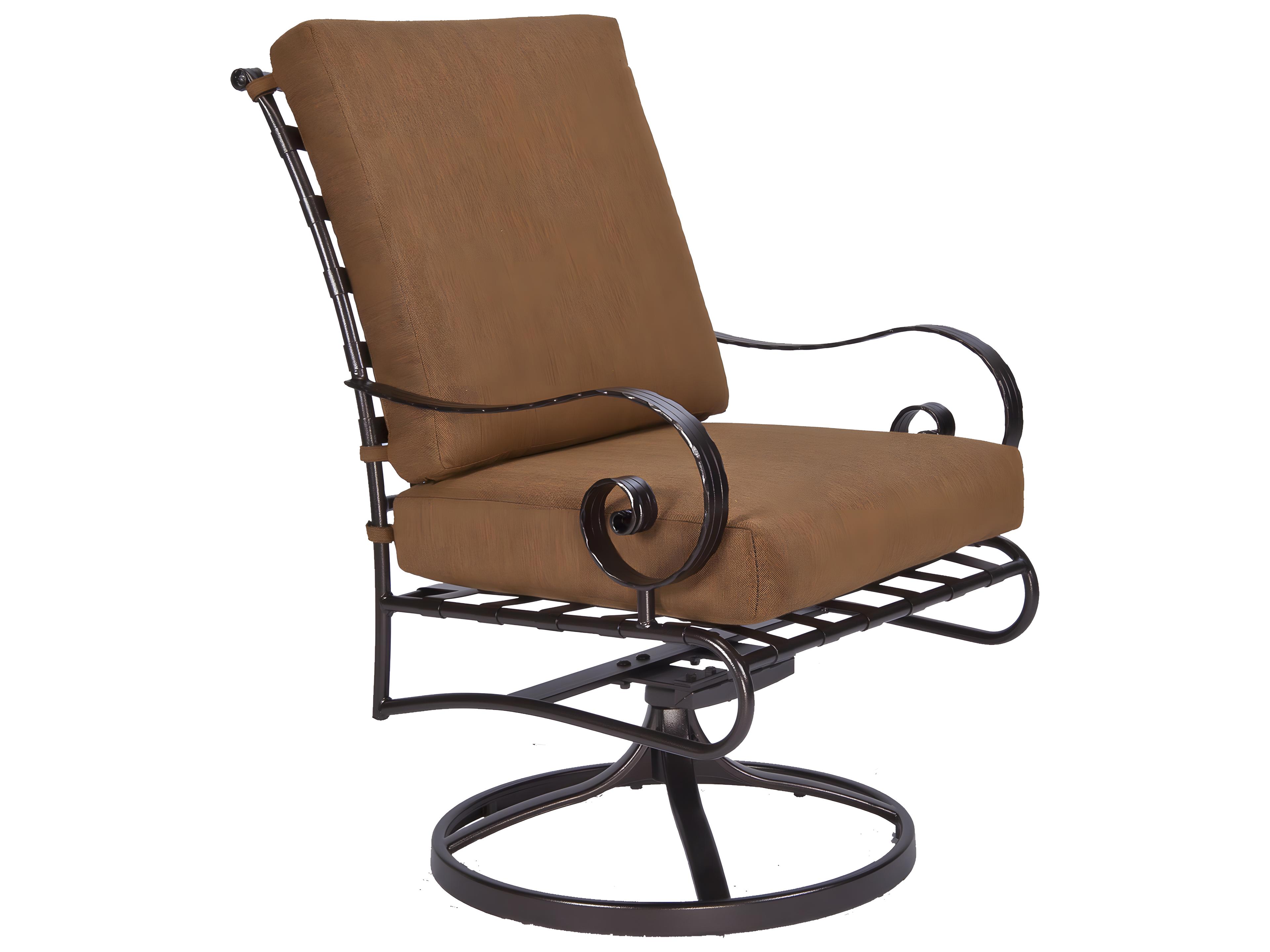 Classico-Wide Arms Wrought Iron Club Dining Swivel Rocker