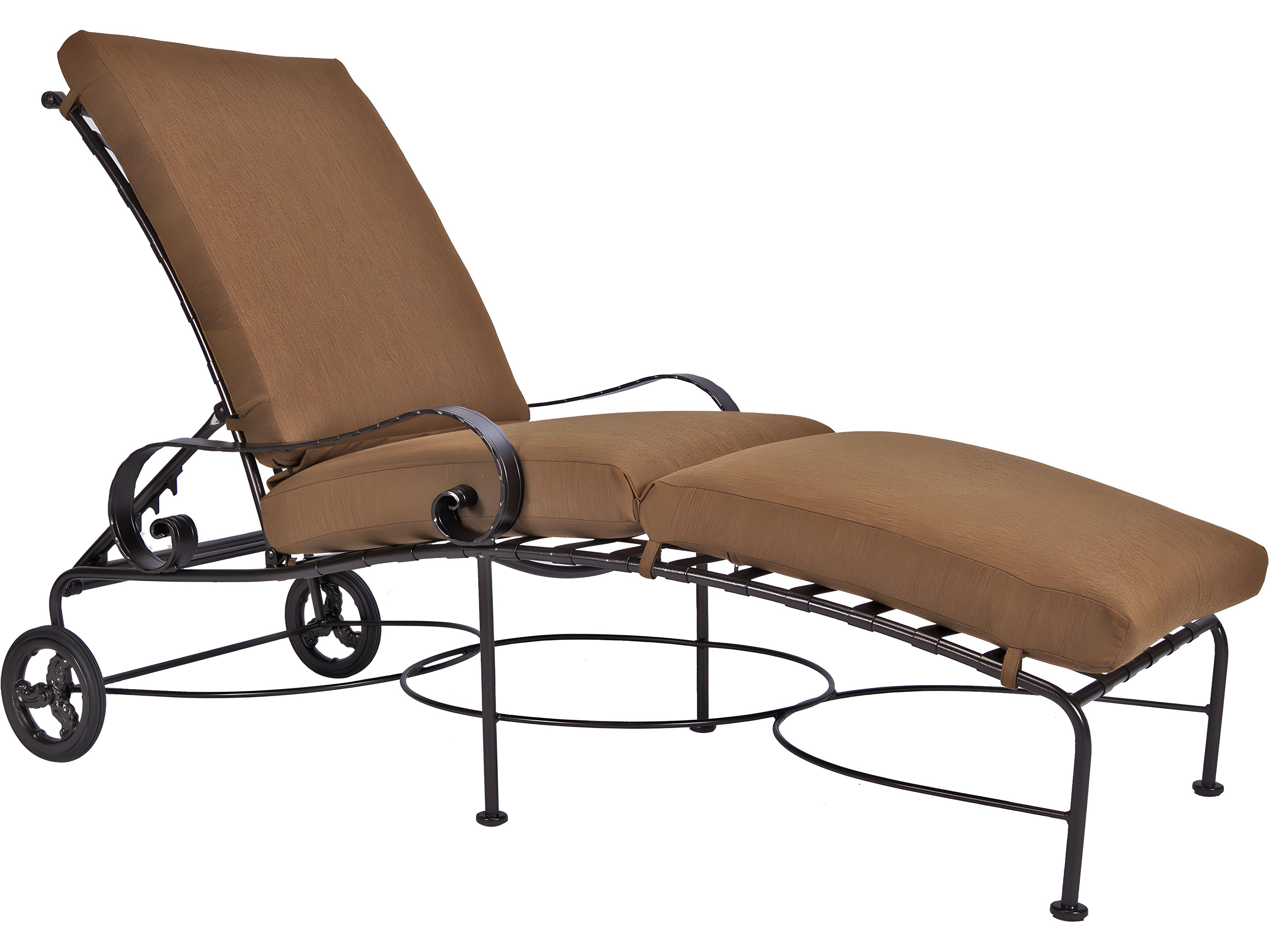 Classico Wide Arms Wrought Iron Adjustable Outdoor Chaise