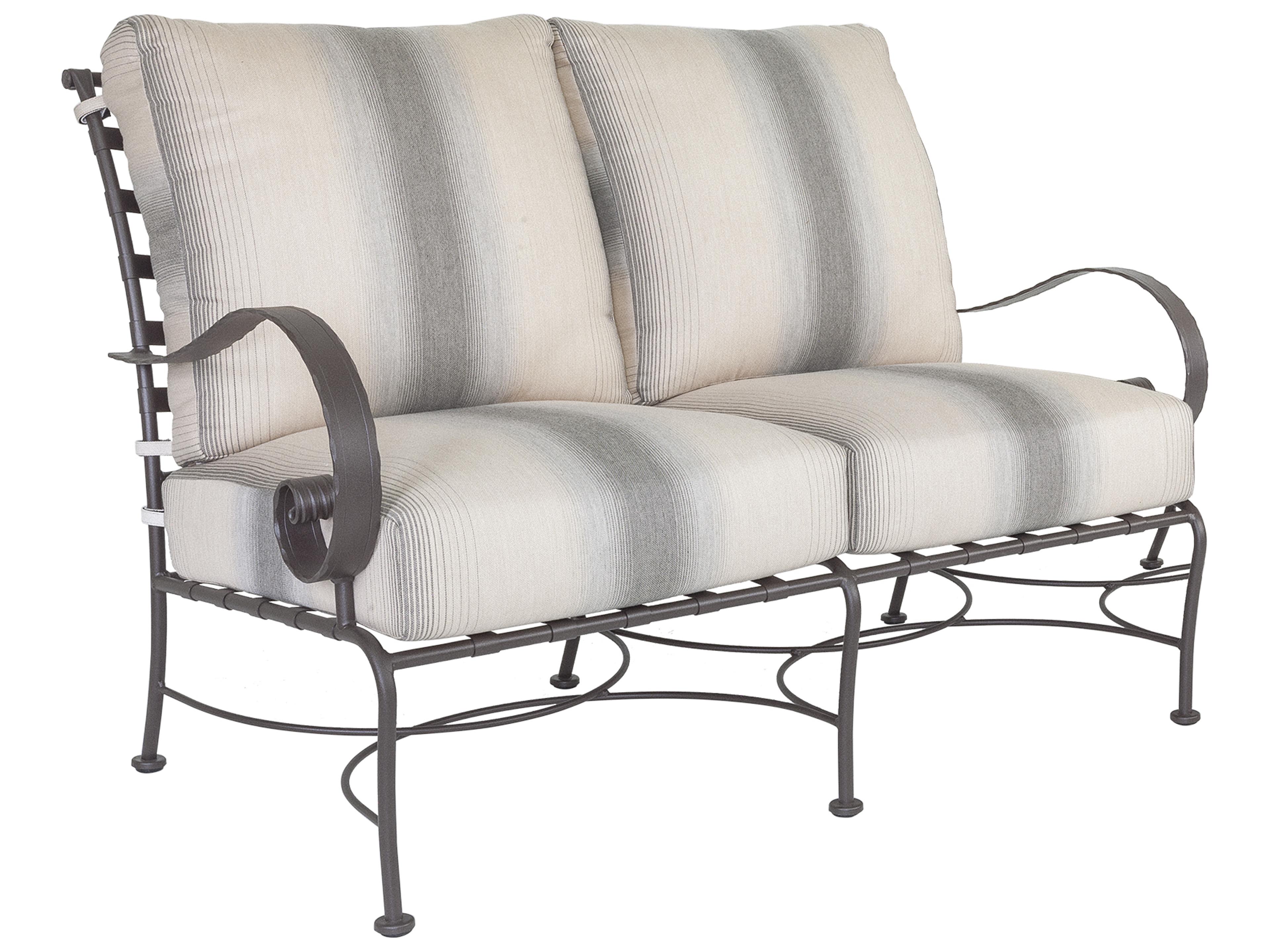 OW Lee Classico Wide Arms Wrought Iron Patio Loveseat