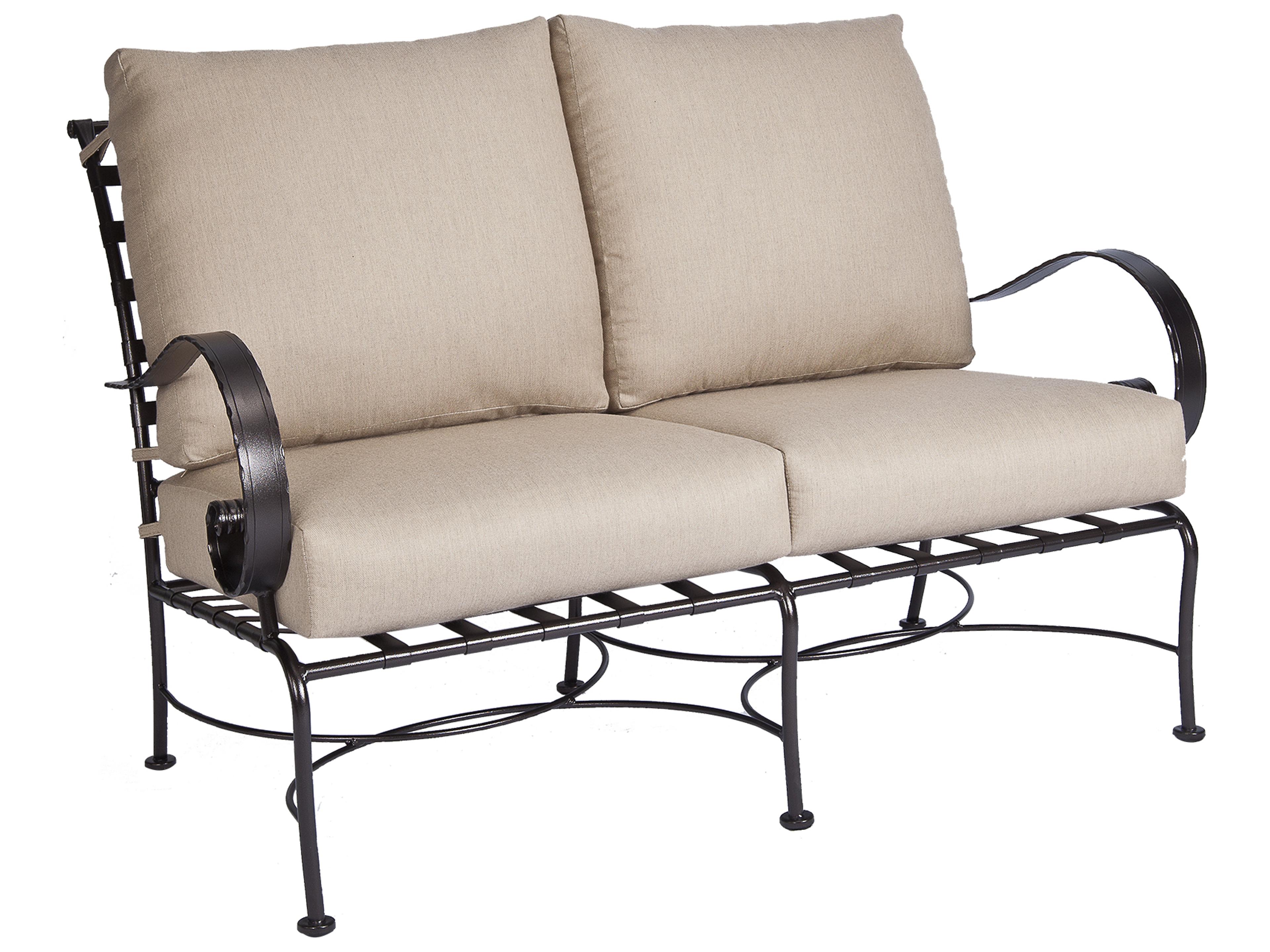OW Lee Classico Wide Arms Wrought Iron Patio Loveseat
