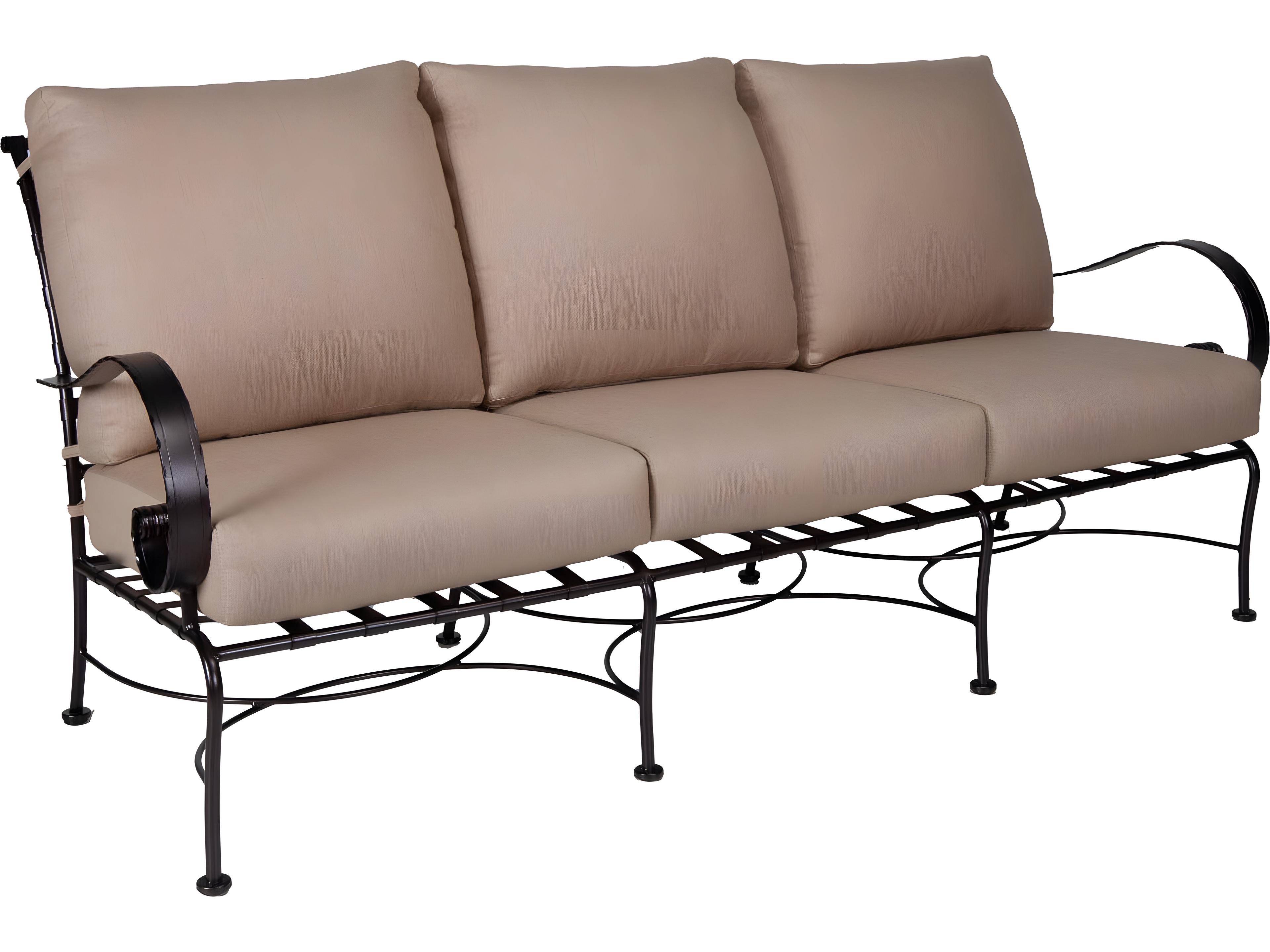 Classico Wide Arms Wrought Iron Outdoor Patio Sofa
