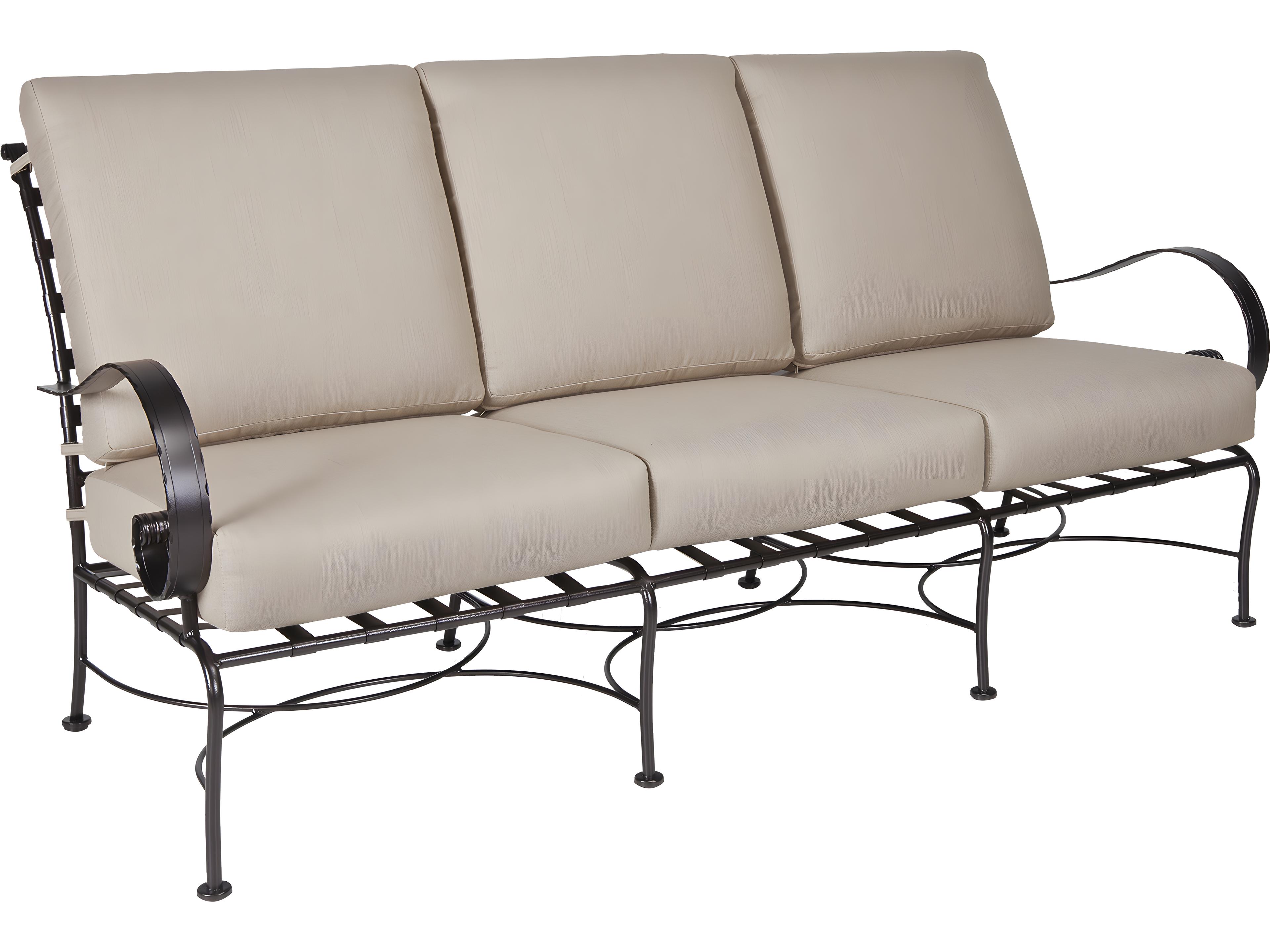 OW Lee Classico Wide Arms Wrought Iron Outdoor Patio Sofa