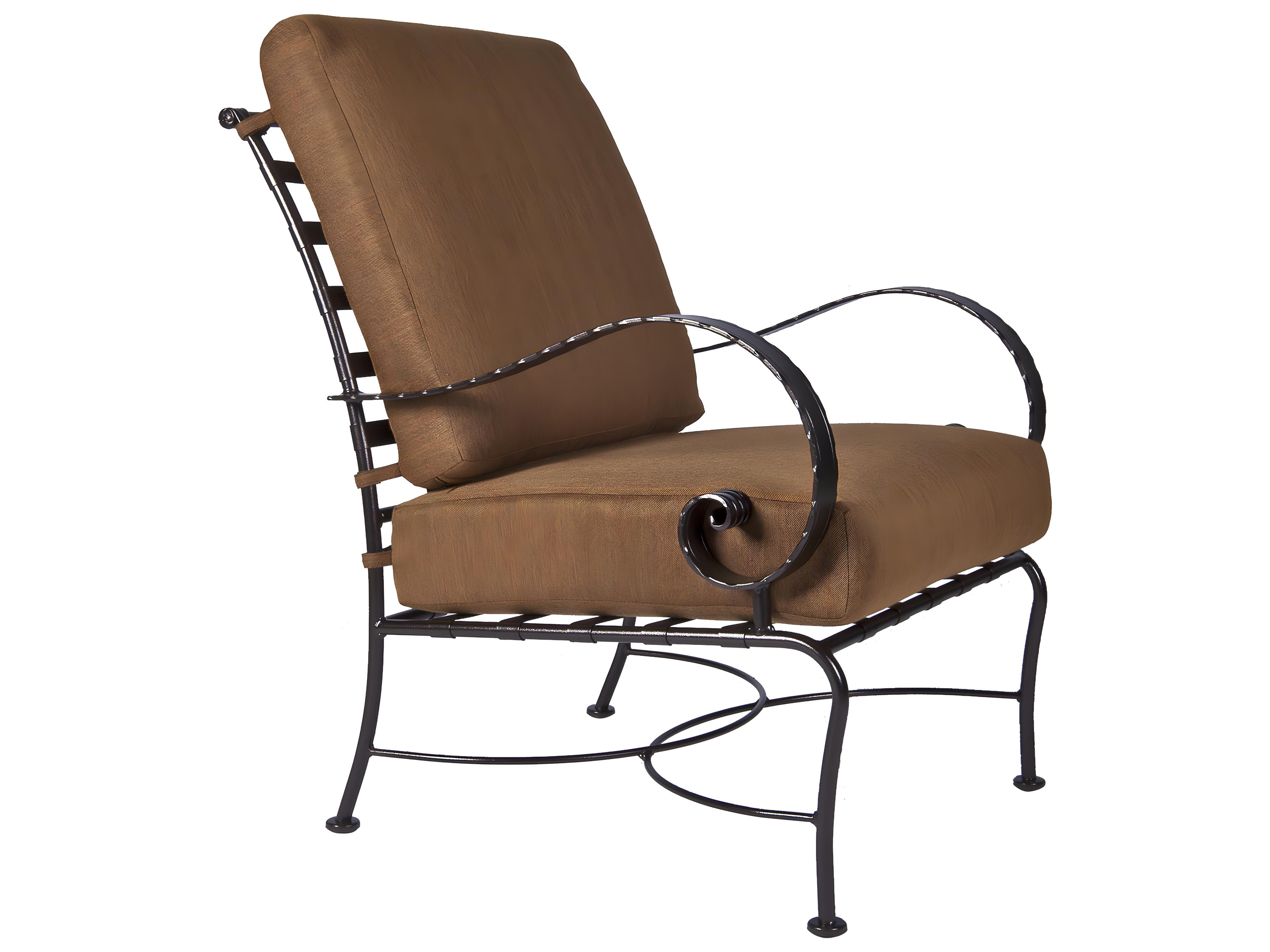 OW Lee Classico Arms Wrought Iron Outdoor Lounge Chair