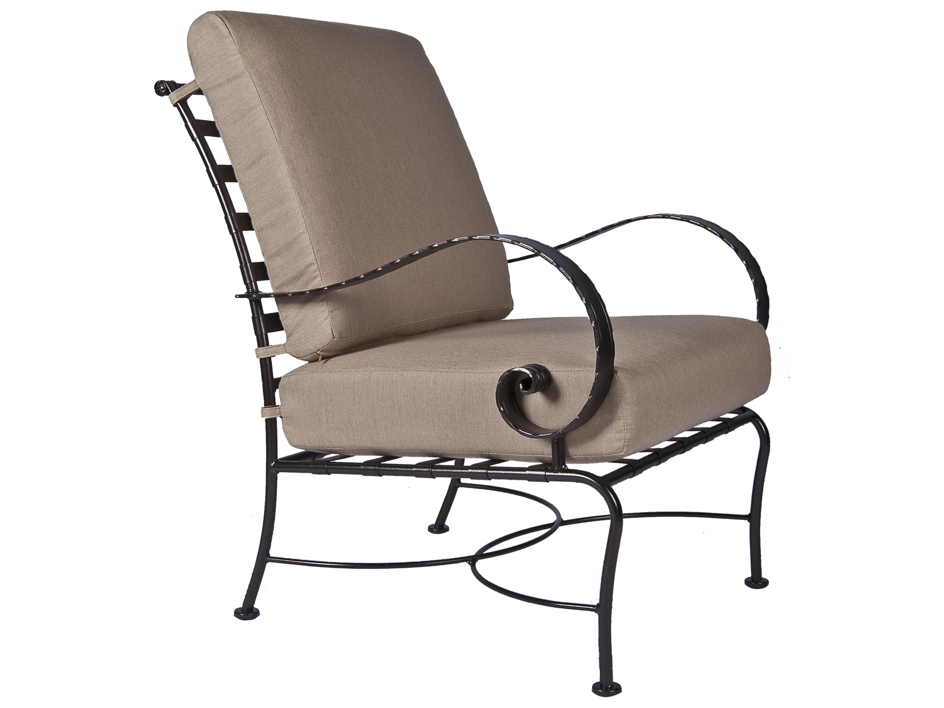 OW Lee Classico Arms Wrought Iron Outdoor Lounge Chair